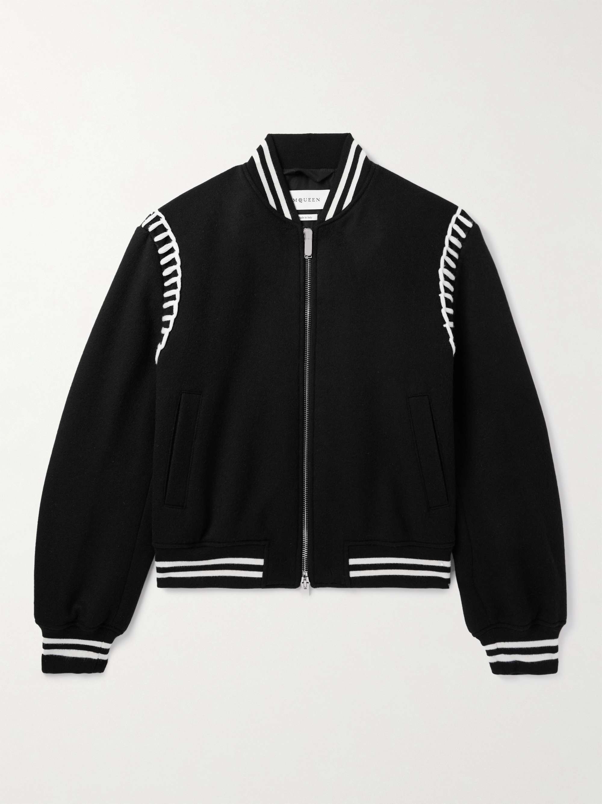 Embroidered Wool Bomber Jacket view
