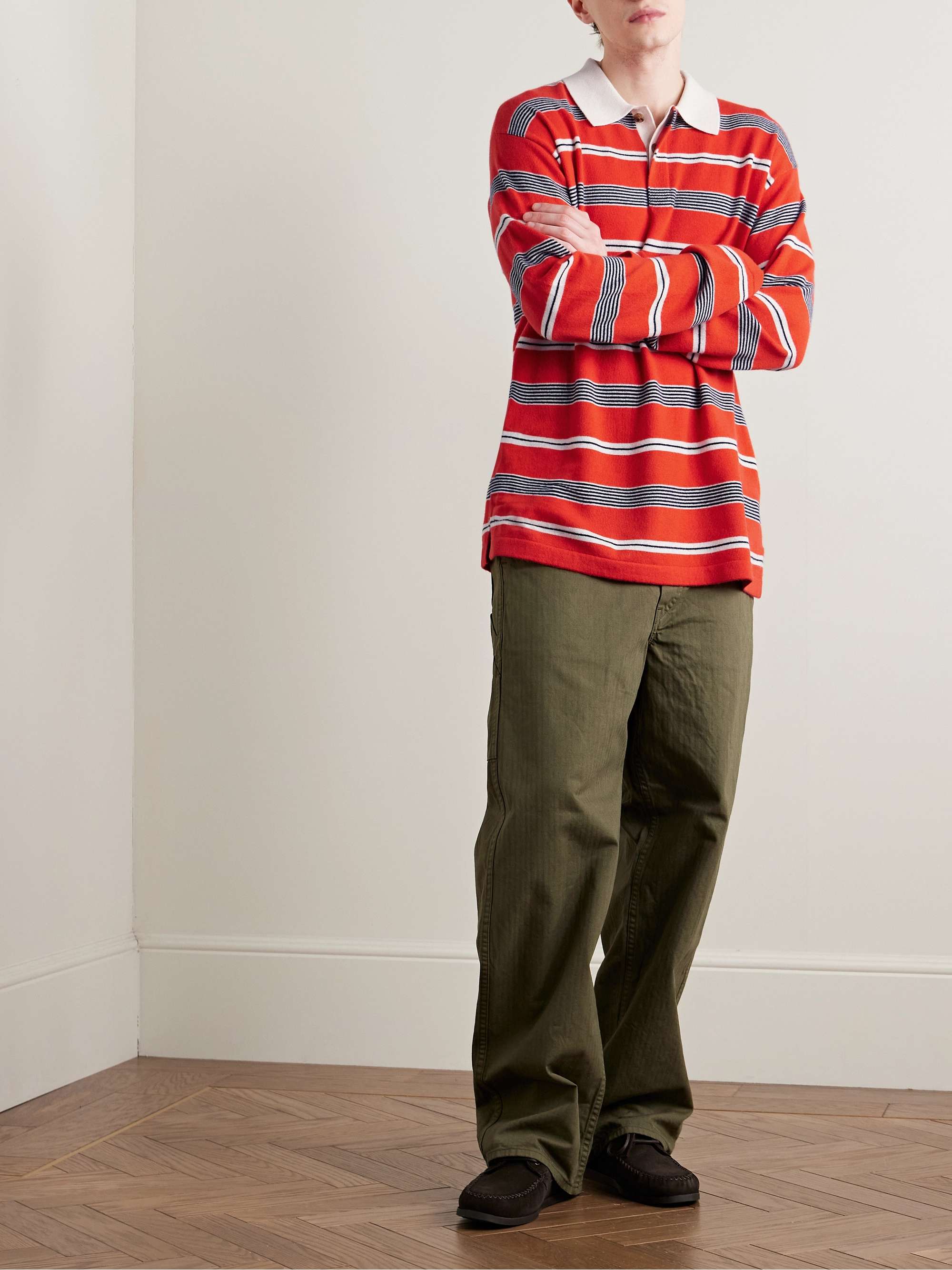 Striped Cashmere Polo Shirt view