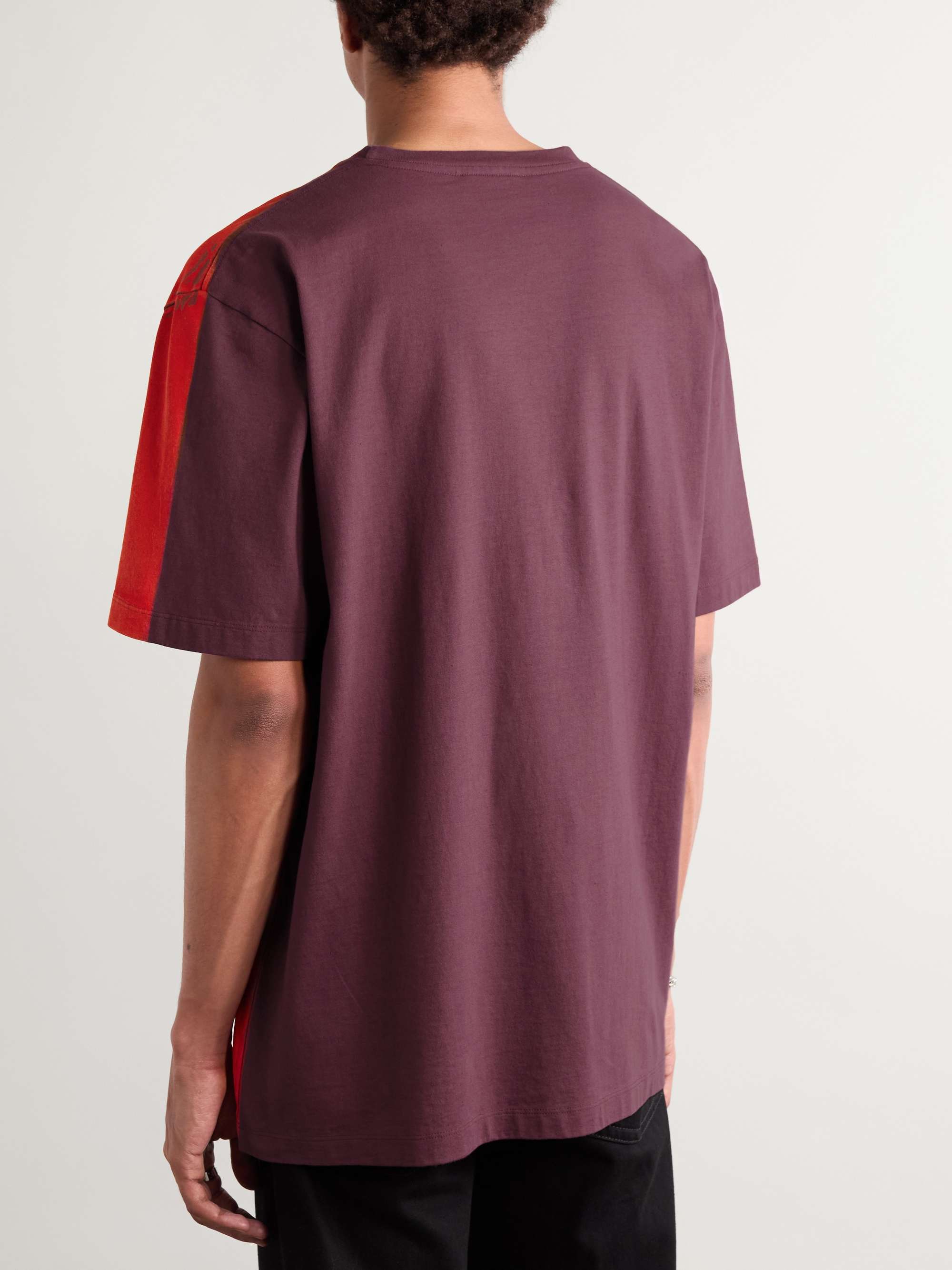 Logo-Embroidered Two-Tone Cotton-Jersey T-Shirt view