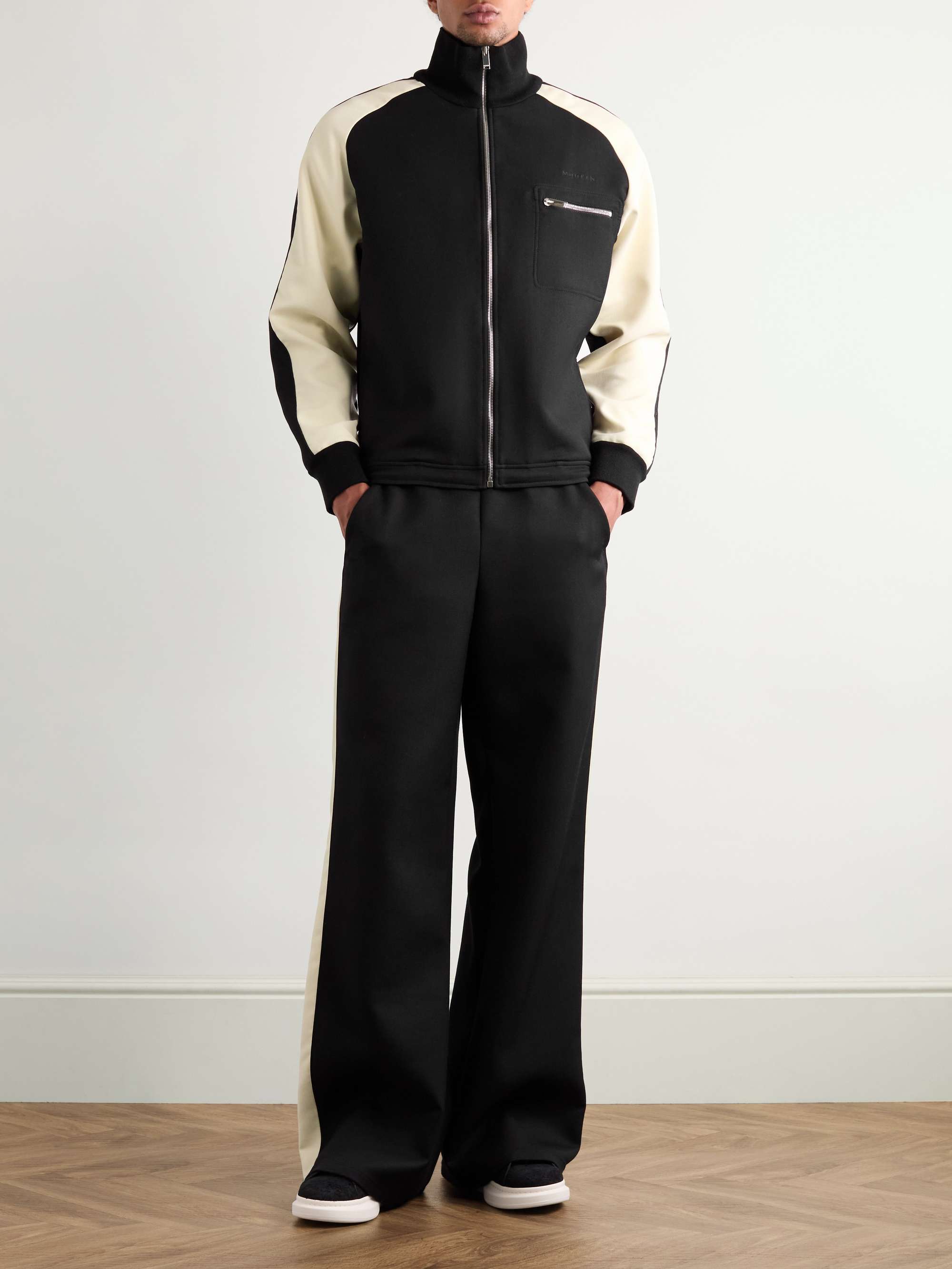 Logo-Embroidered Two-Tone Twill Track Jacket view