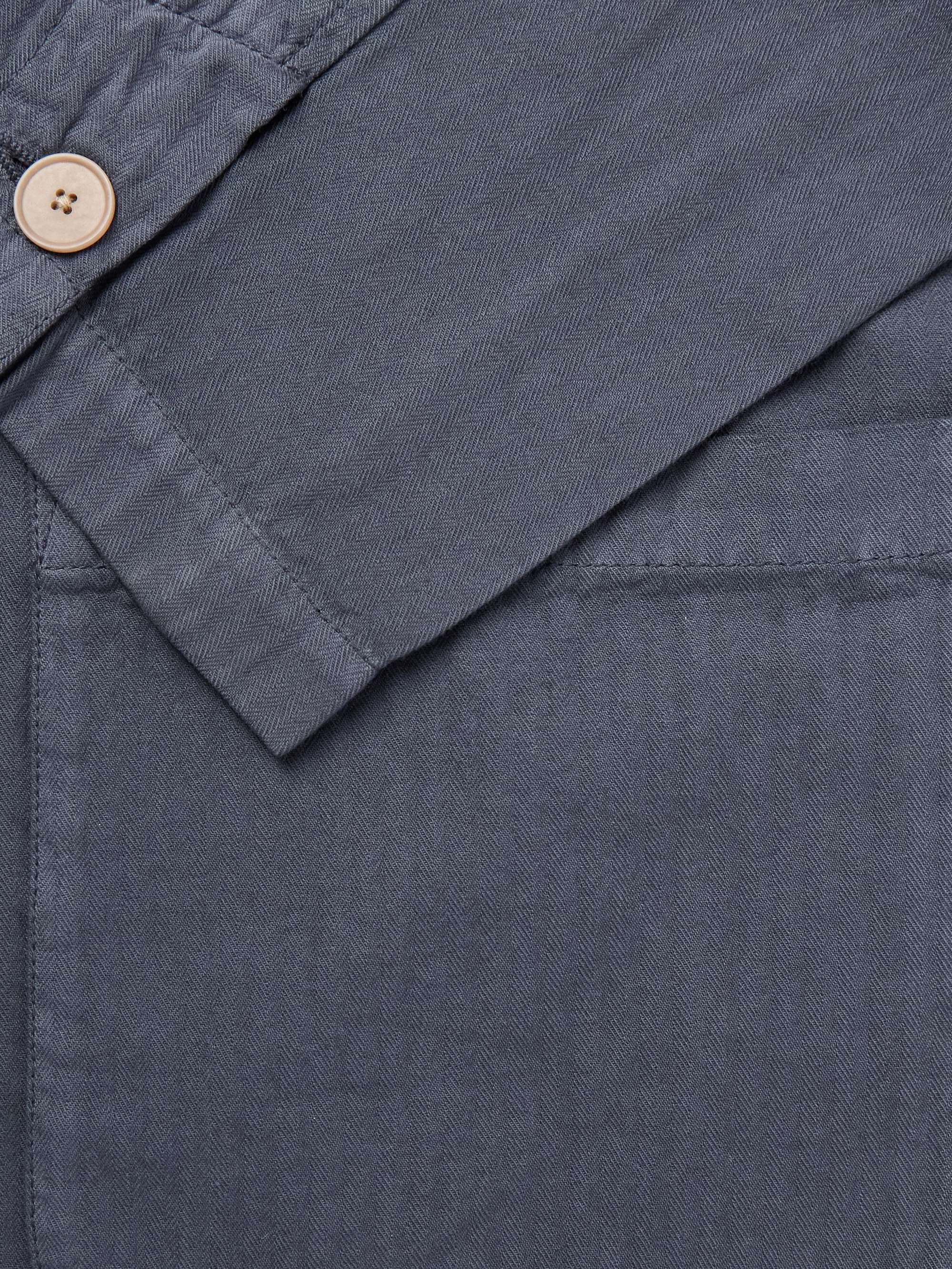 Unstructured Herringbone Cotton Blazer view