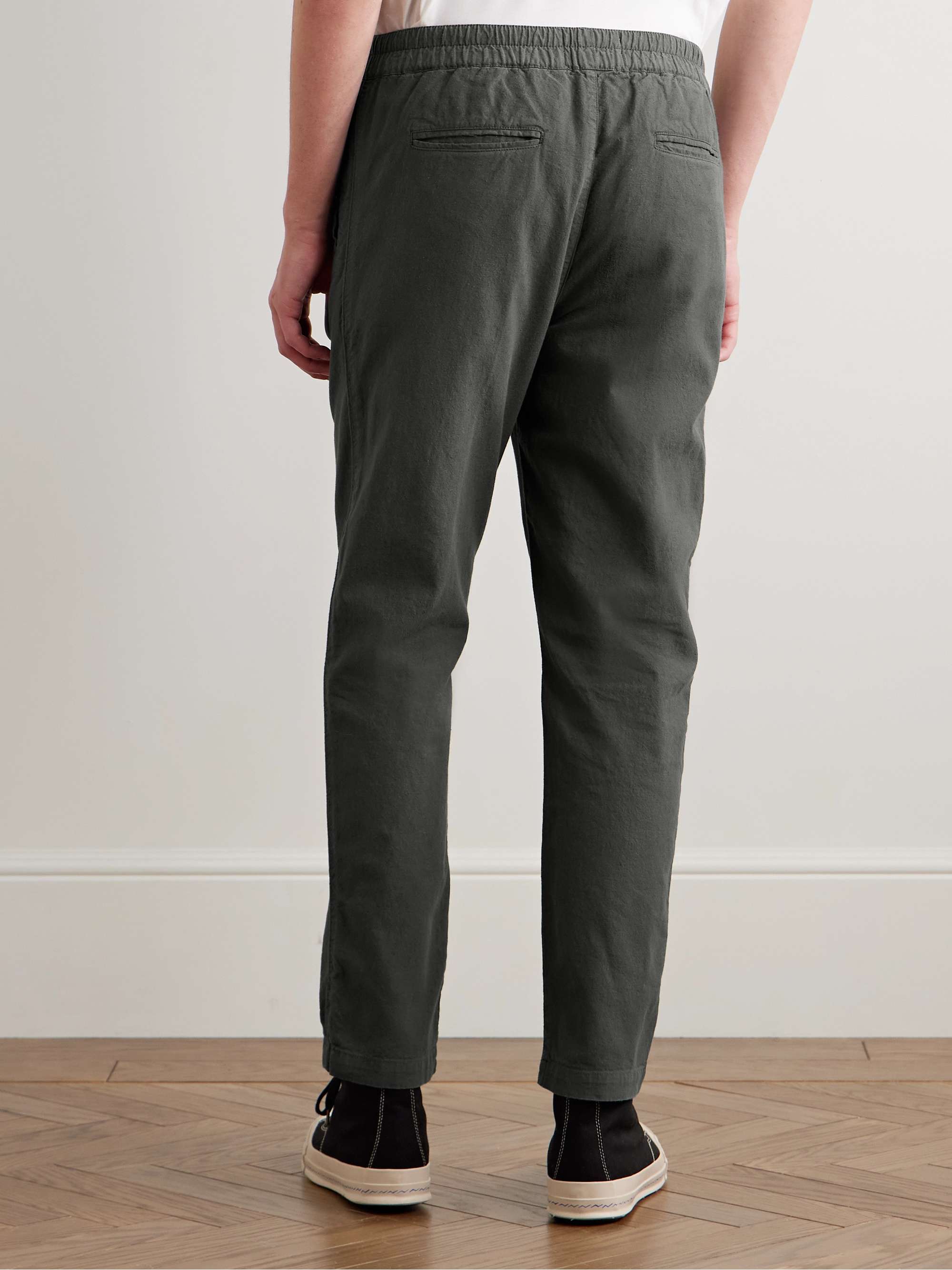 Slim-Fit Linen and Cotton-Blend Trousers view
