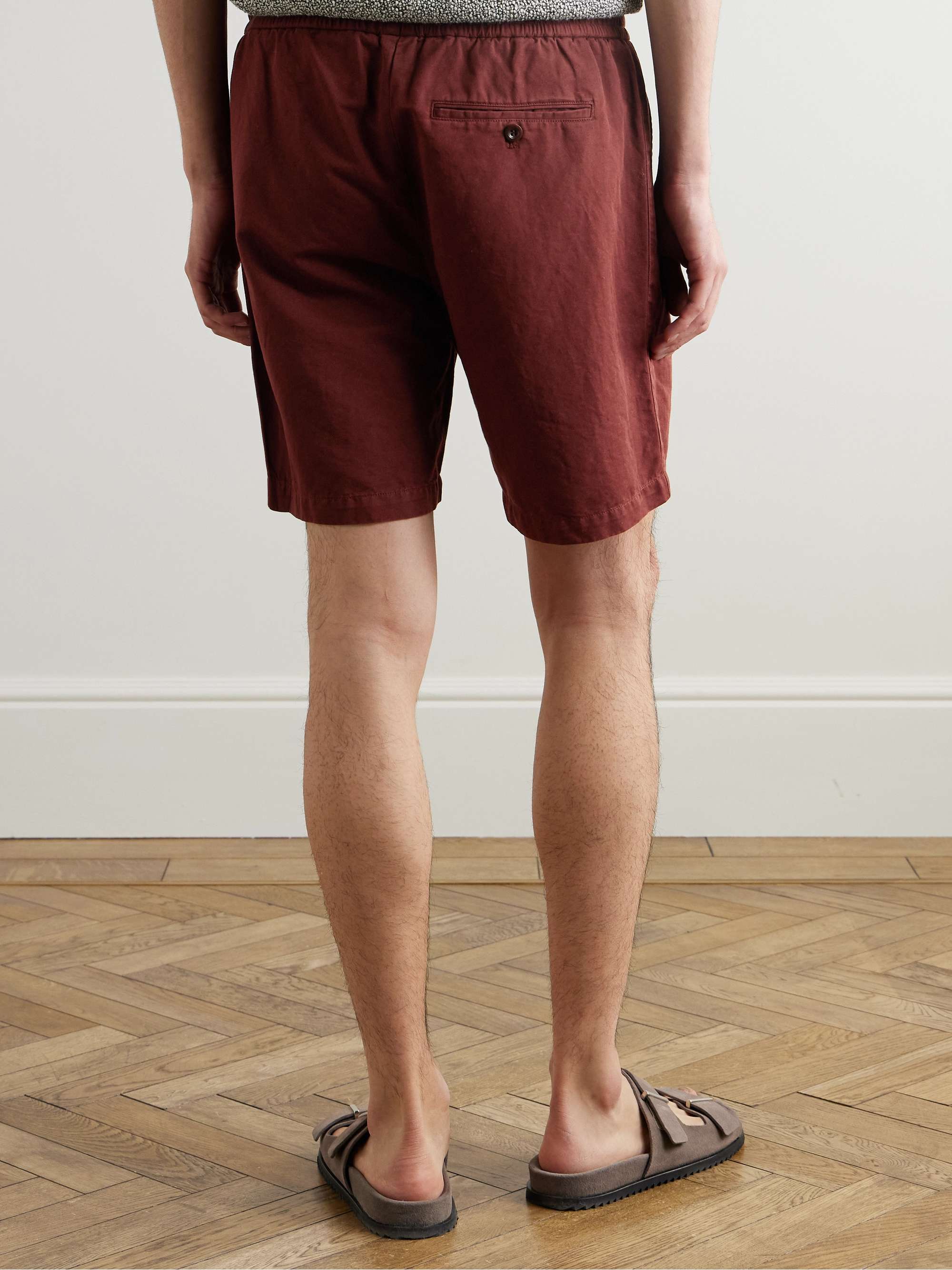 Straight-Leg Organic Cotton and Linen-Blend Drawstring Shorts view