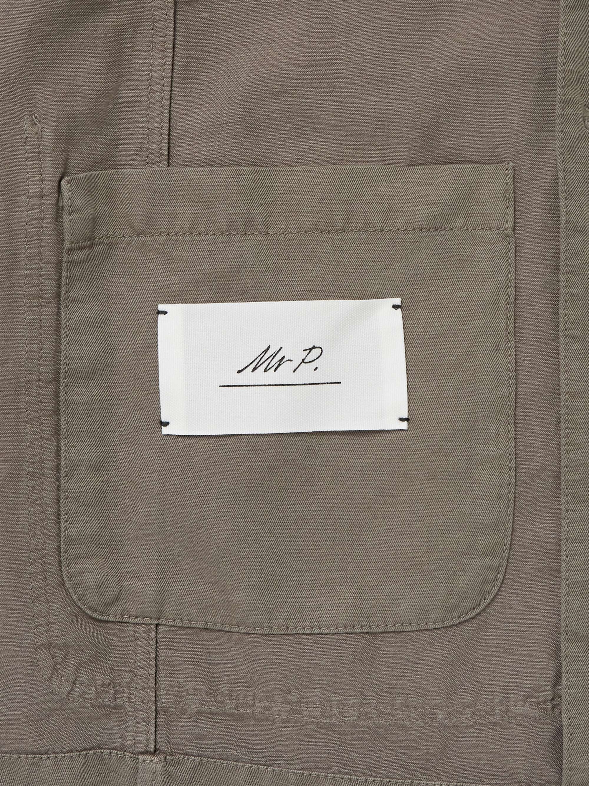 Unstructured Garment-Dyed Organic Cotton and Linen-Blend Suit Jacket view