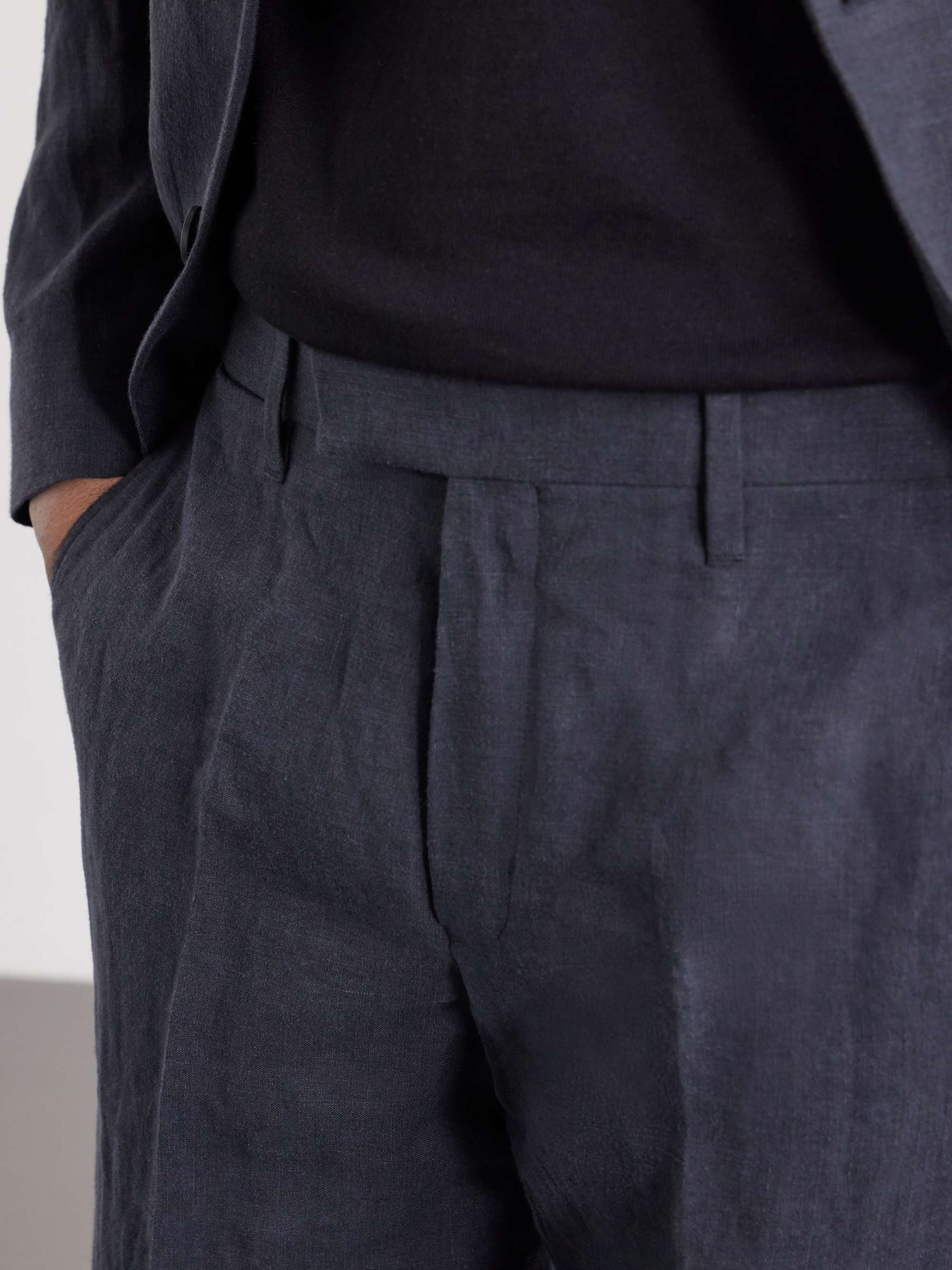 Phillip Slim-Fit Straight-Leg Linen Suit Trousers view