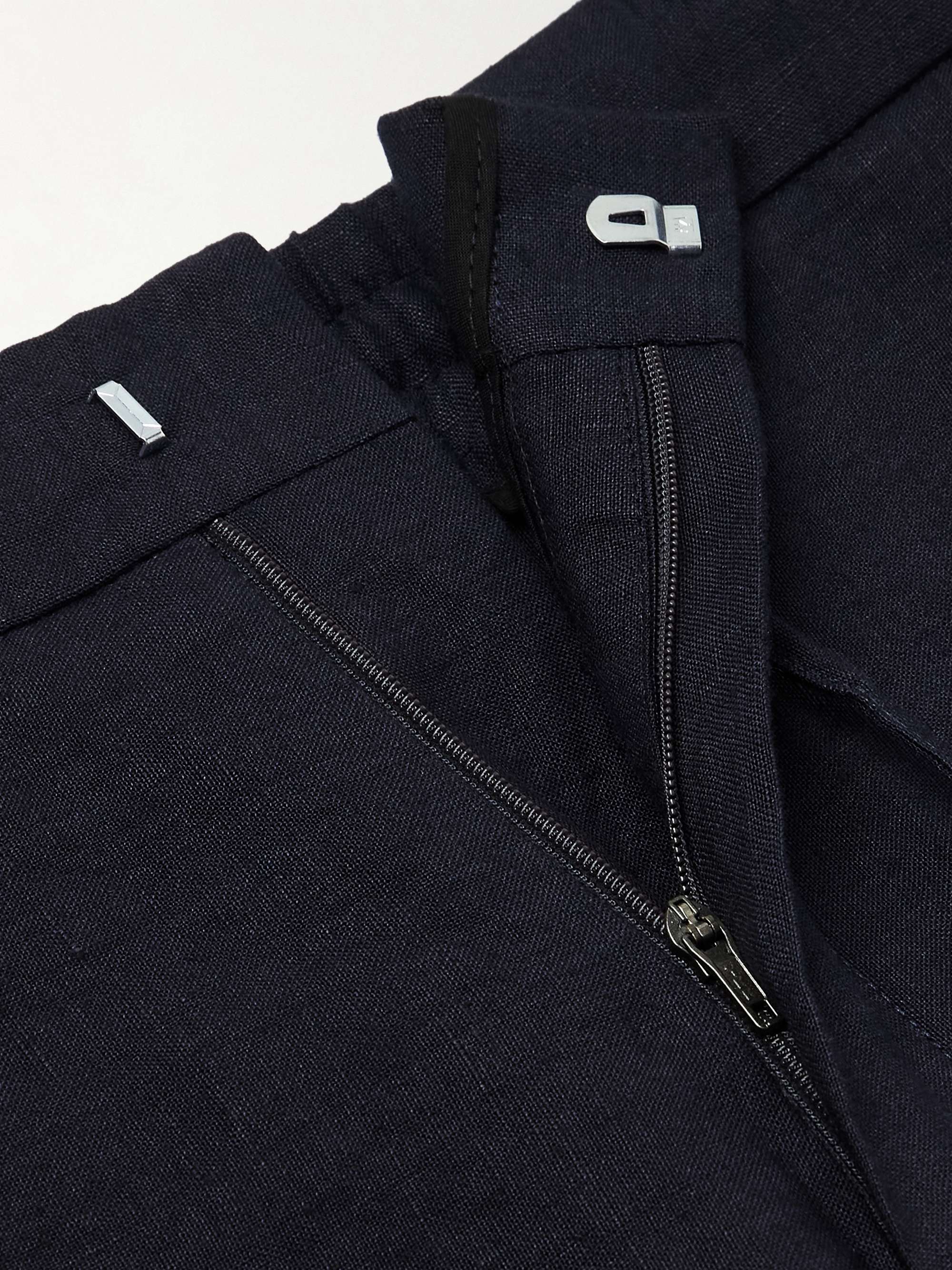 James Straight-Leg Linen Drawstring Trousers view