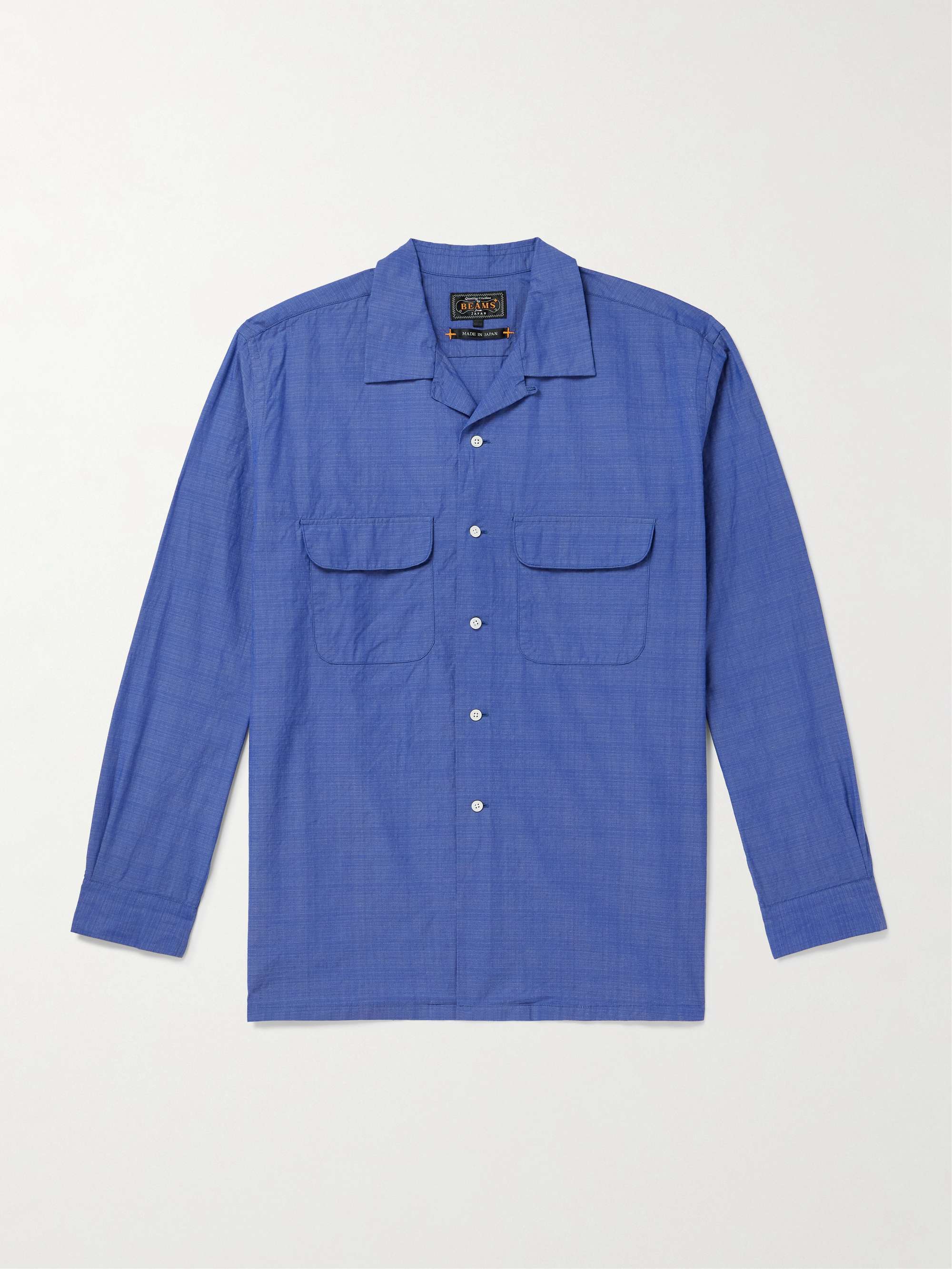 Convertible-Collar Cotton-Chambray Shirt view