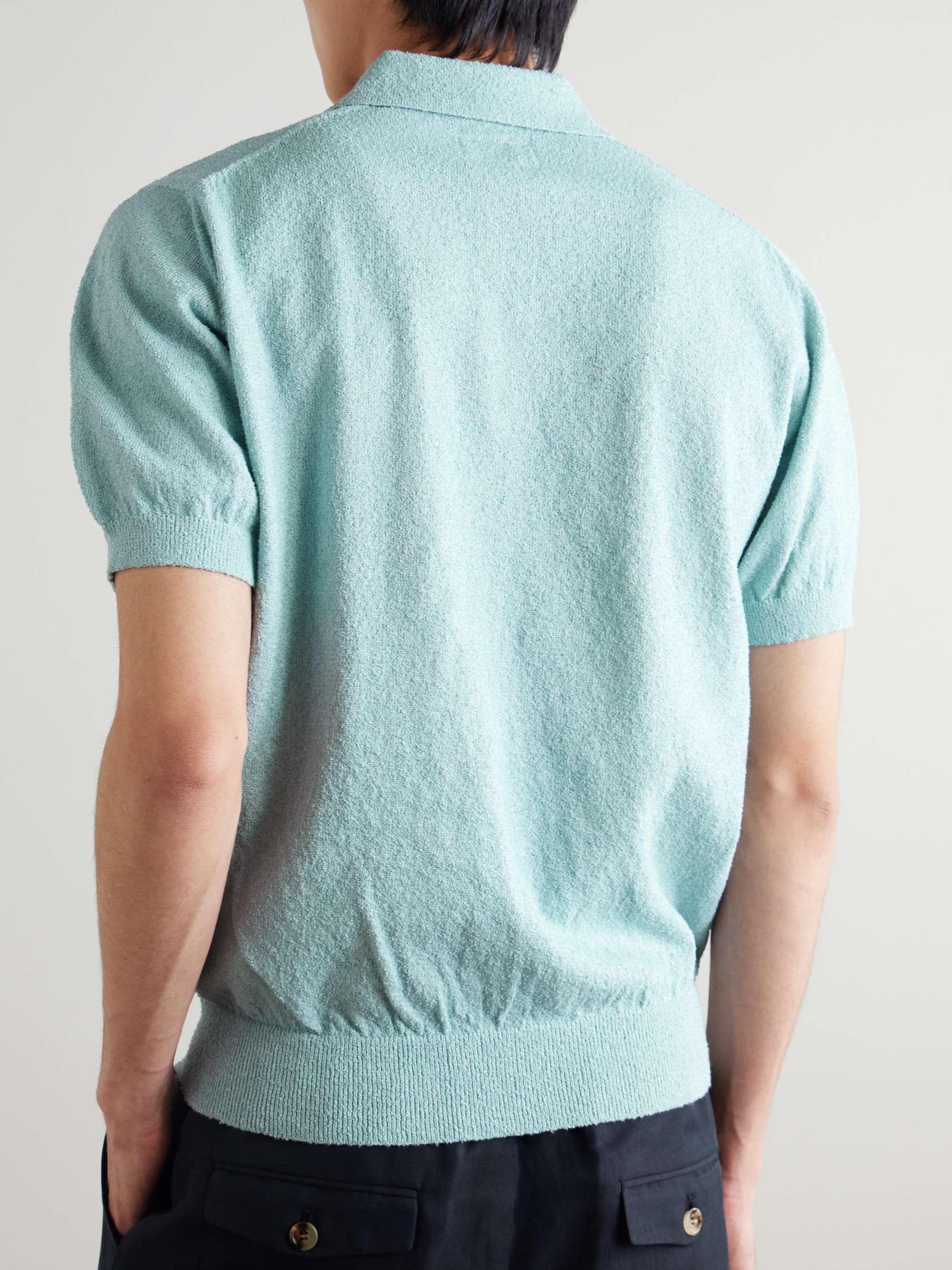 Cotton-Blend Bouclé Polo Shirt view
