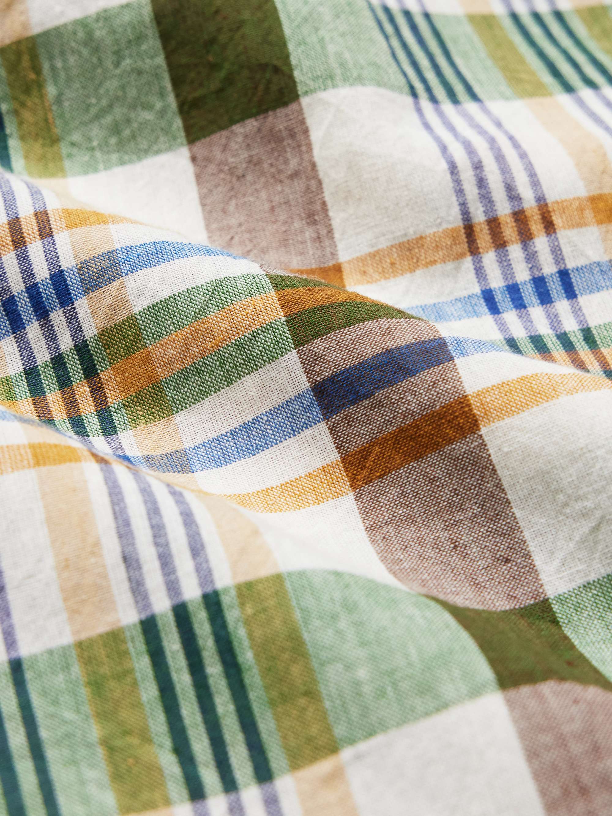 Button-Down Collar Checked Cotton-Madras Shirt view