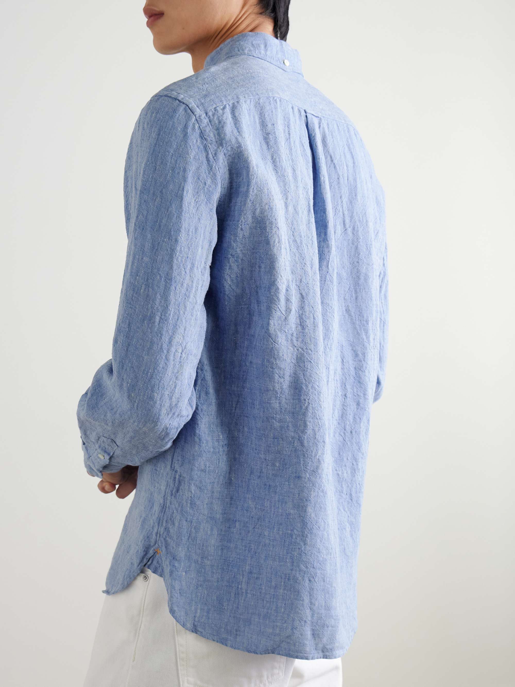 Button-Down Collar Linen-Chambray Shirt view