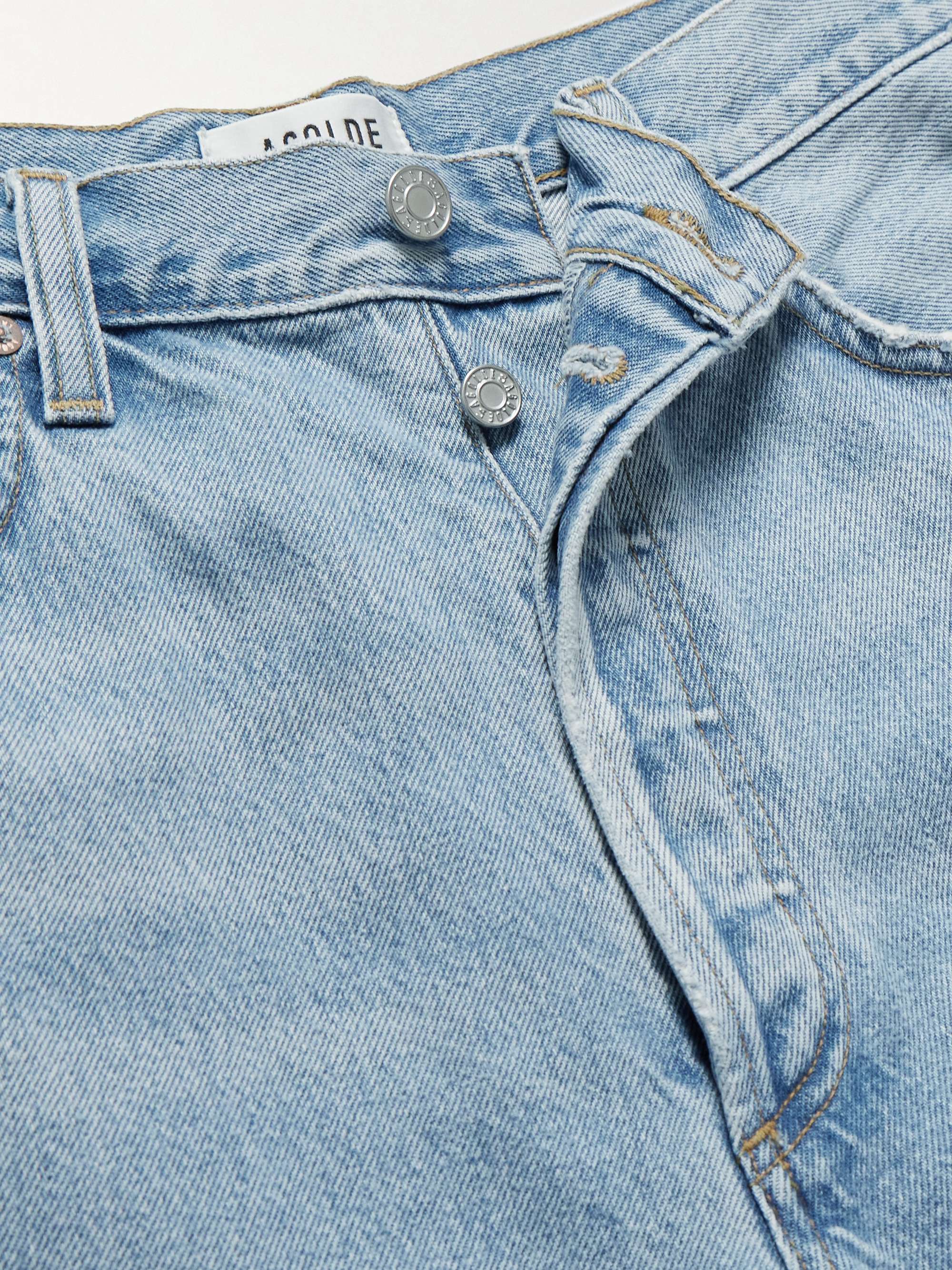 Anson Straight-Leg Frayed Denim Shorts view