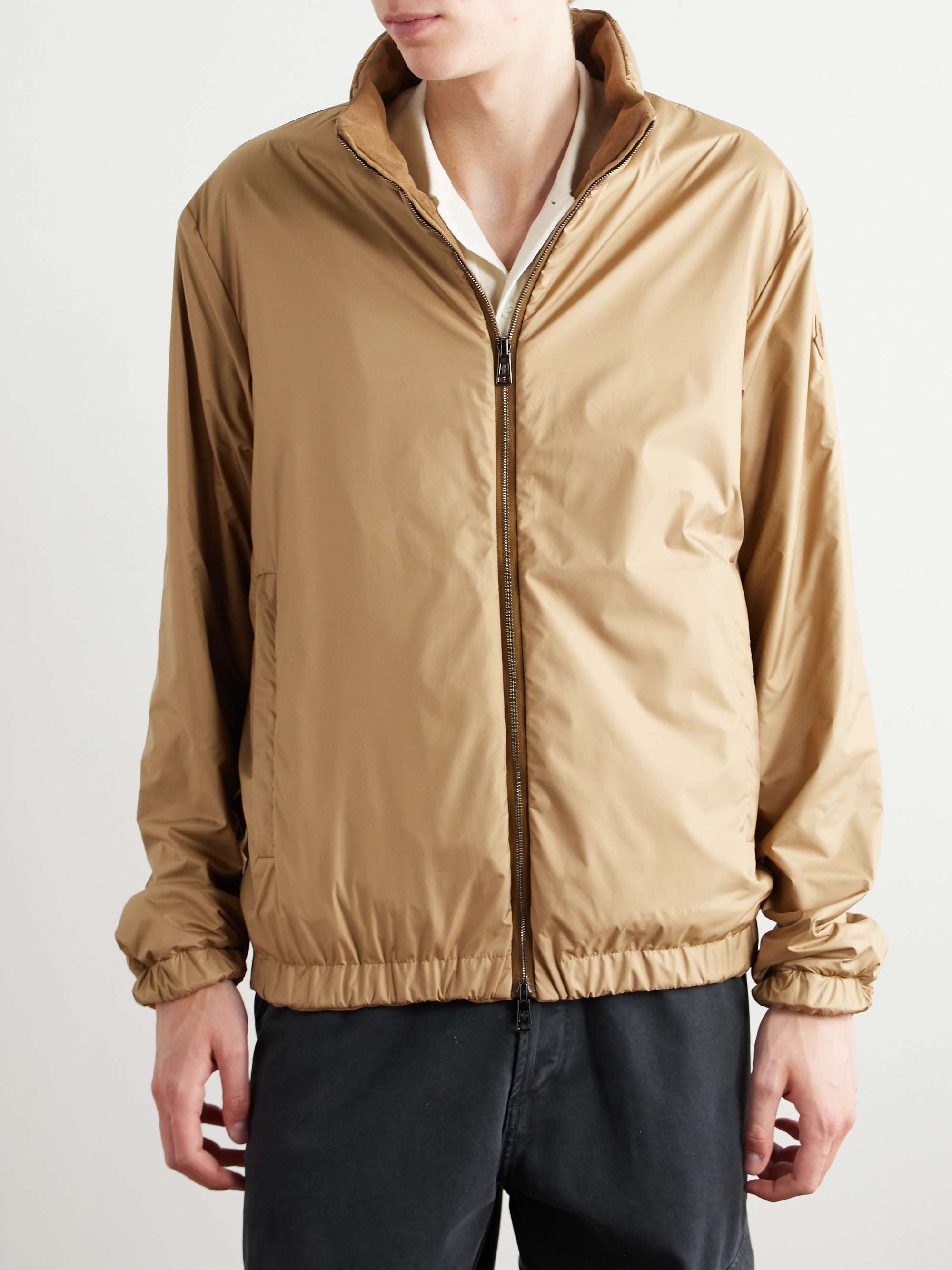 Turbat Logo-Appliquéd Reversible Suede and AirSoft Shell Jacket view