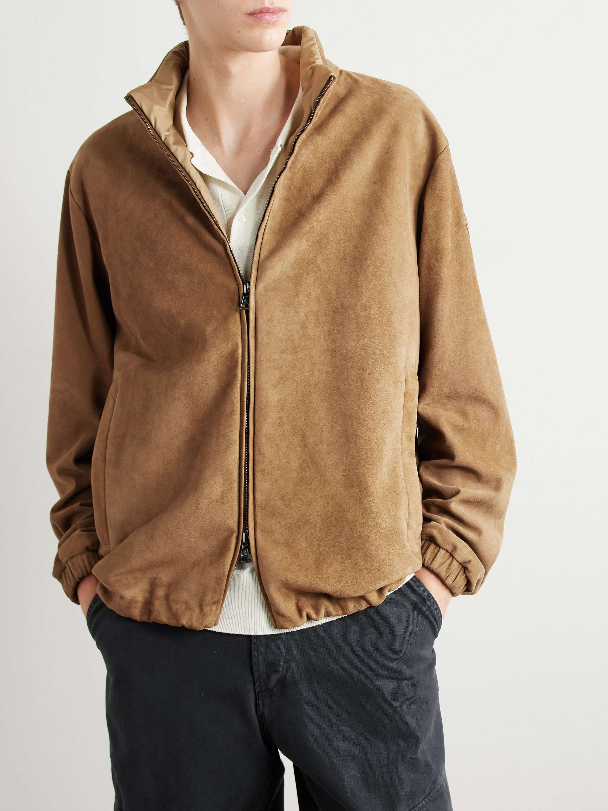 Turbat Logo-Appliquéd Reversible Suede and AirSoft Shell Jacket view