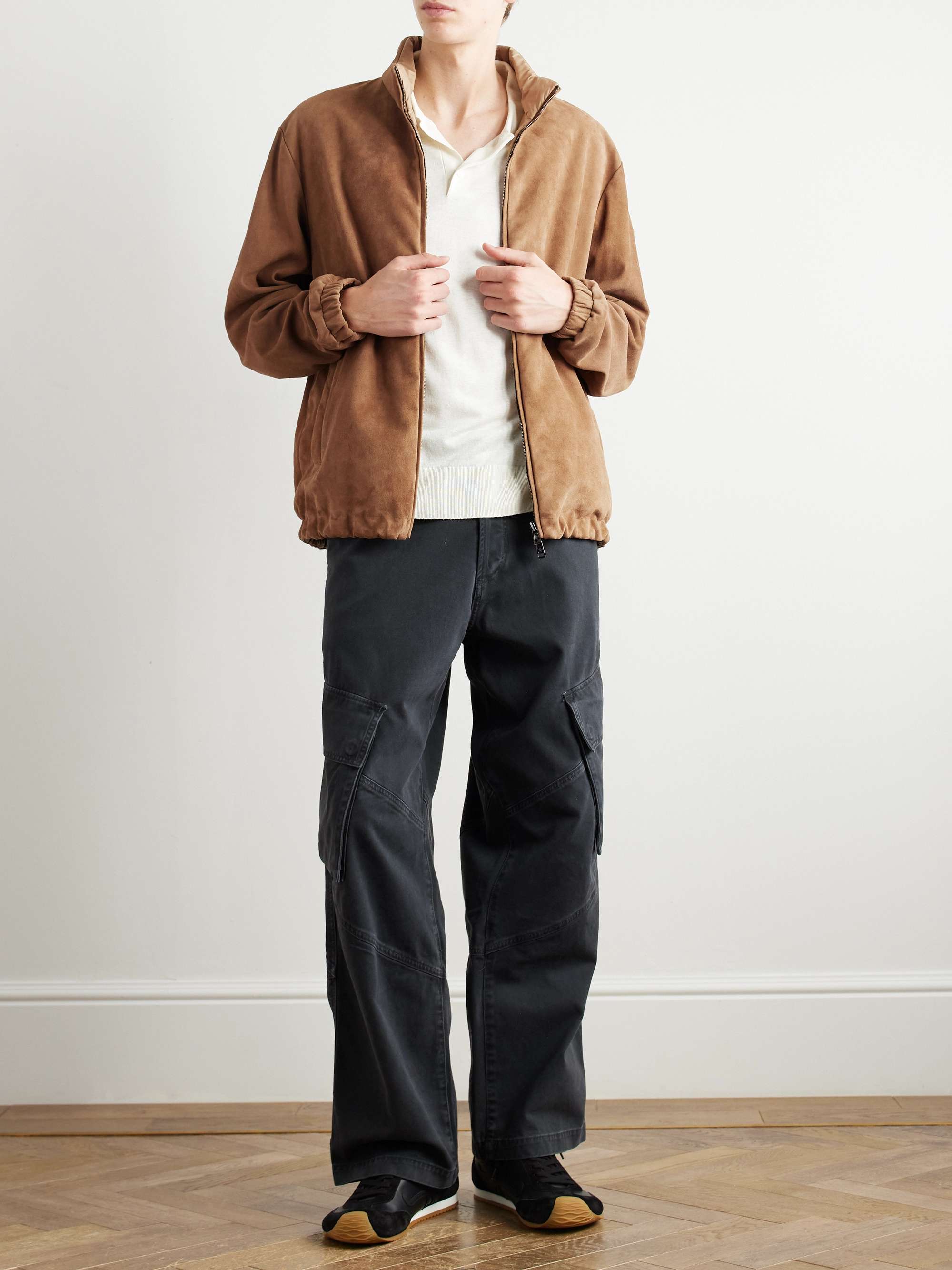Turbat Logo-Appliquéd Reversible Suede and AirSoft Shell Jacket view