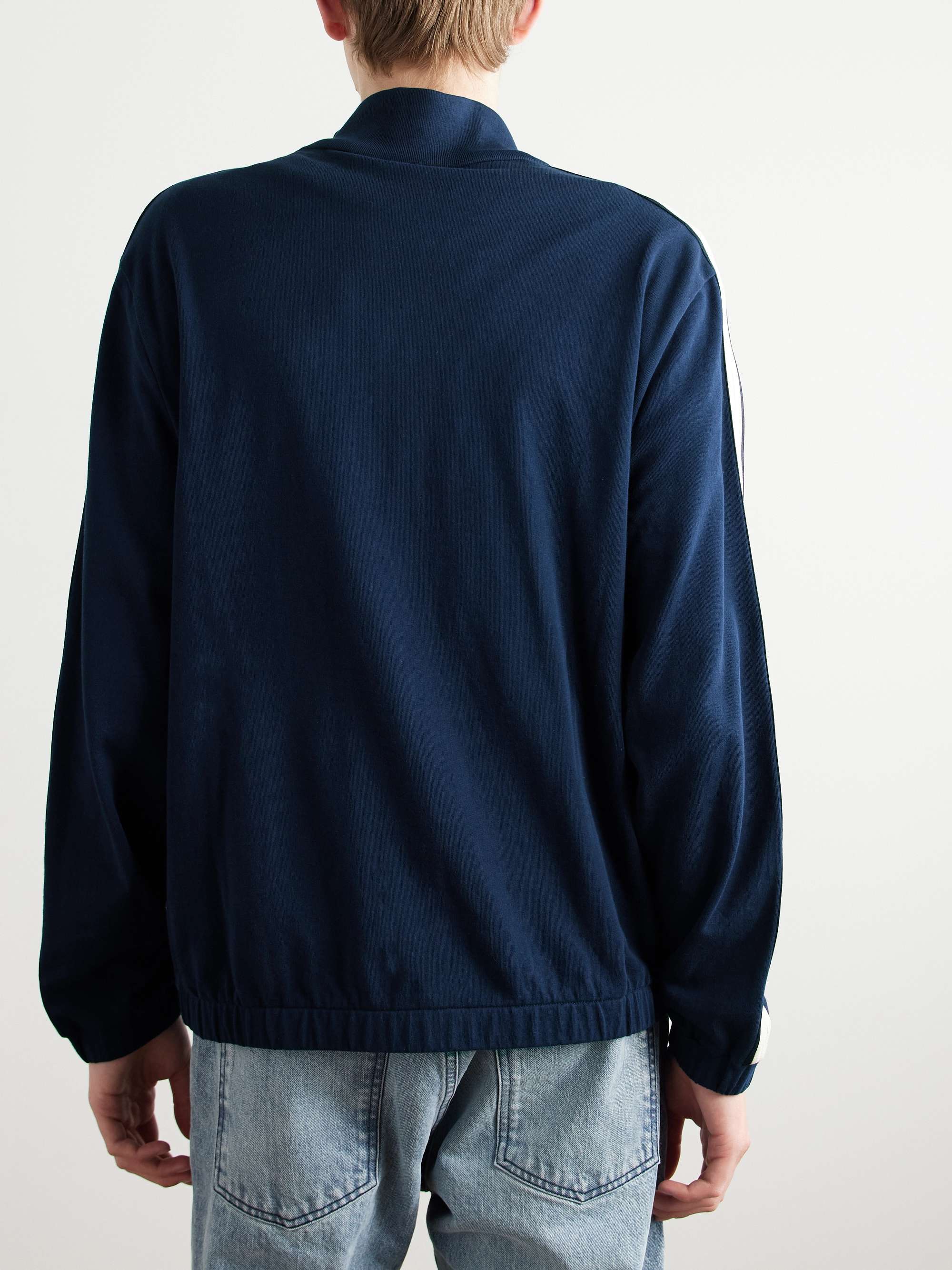 Striped Cotton-Jersey Track Jacket view