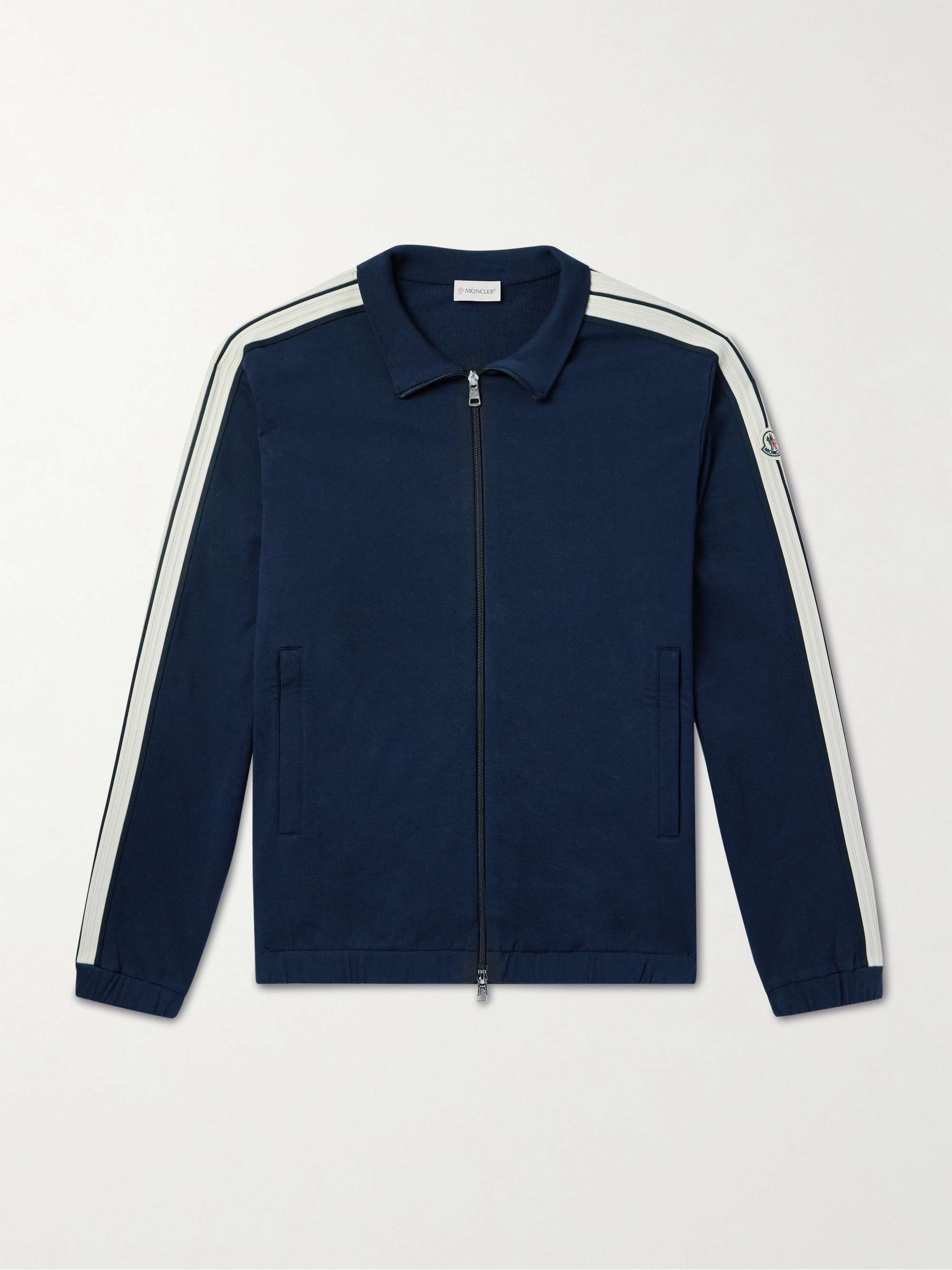 Striped Cotton-Jersey Track Jacket view