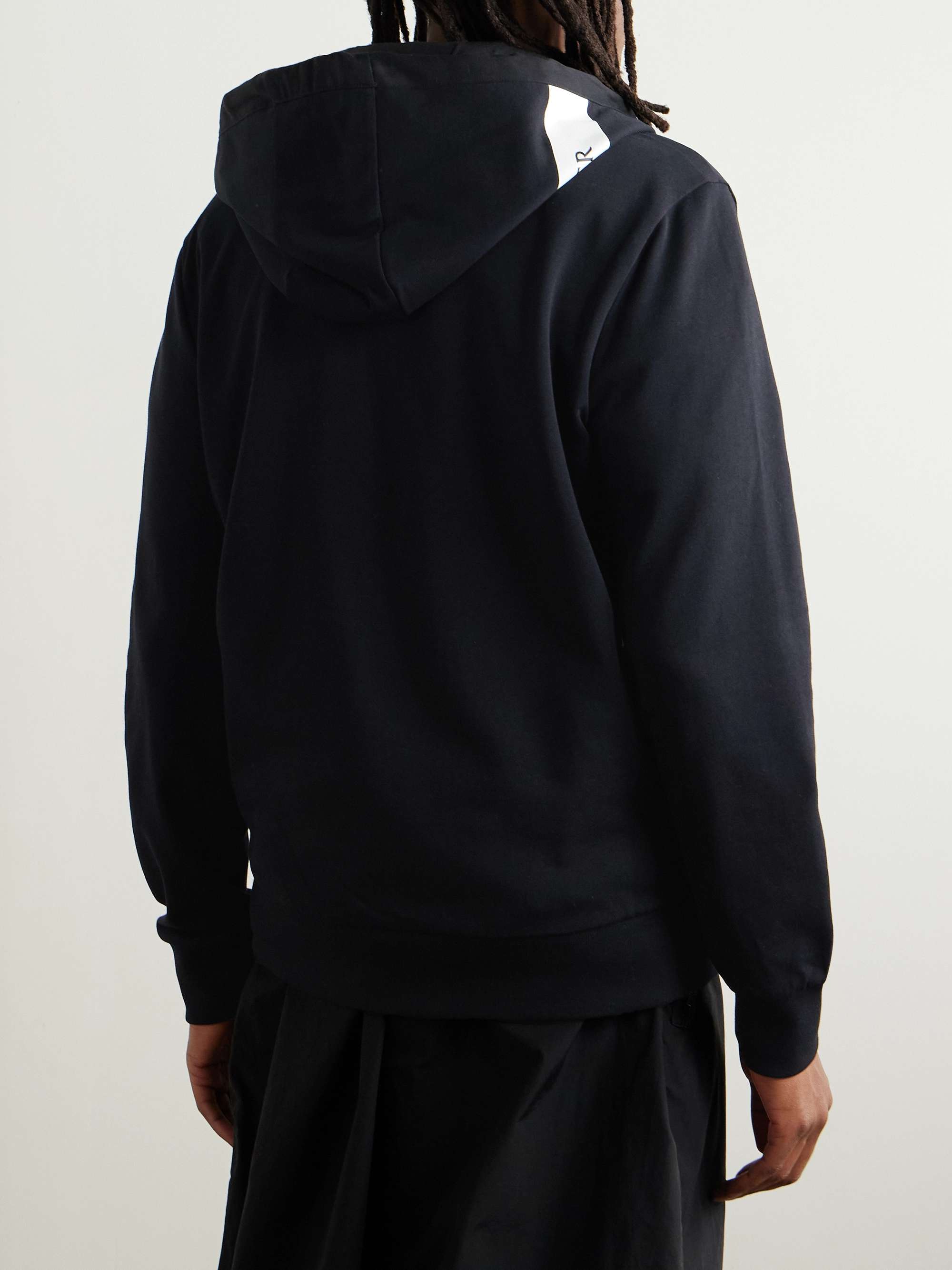 Logo-Appliquéd Cotton-Jersey Zip-Up Hoodie view