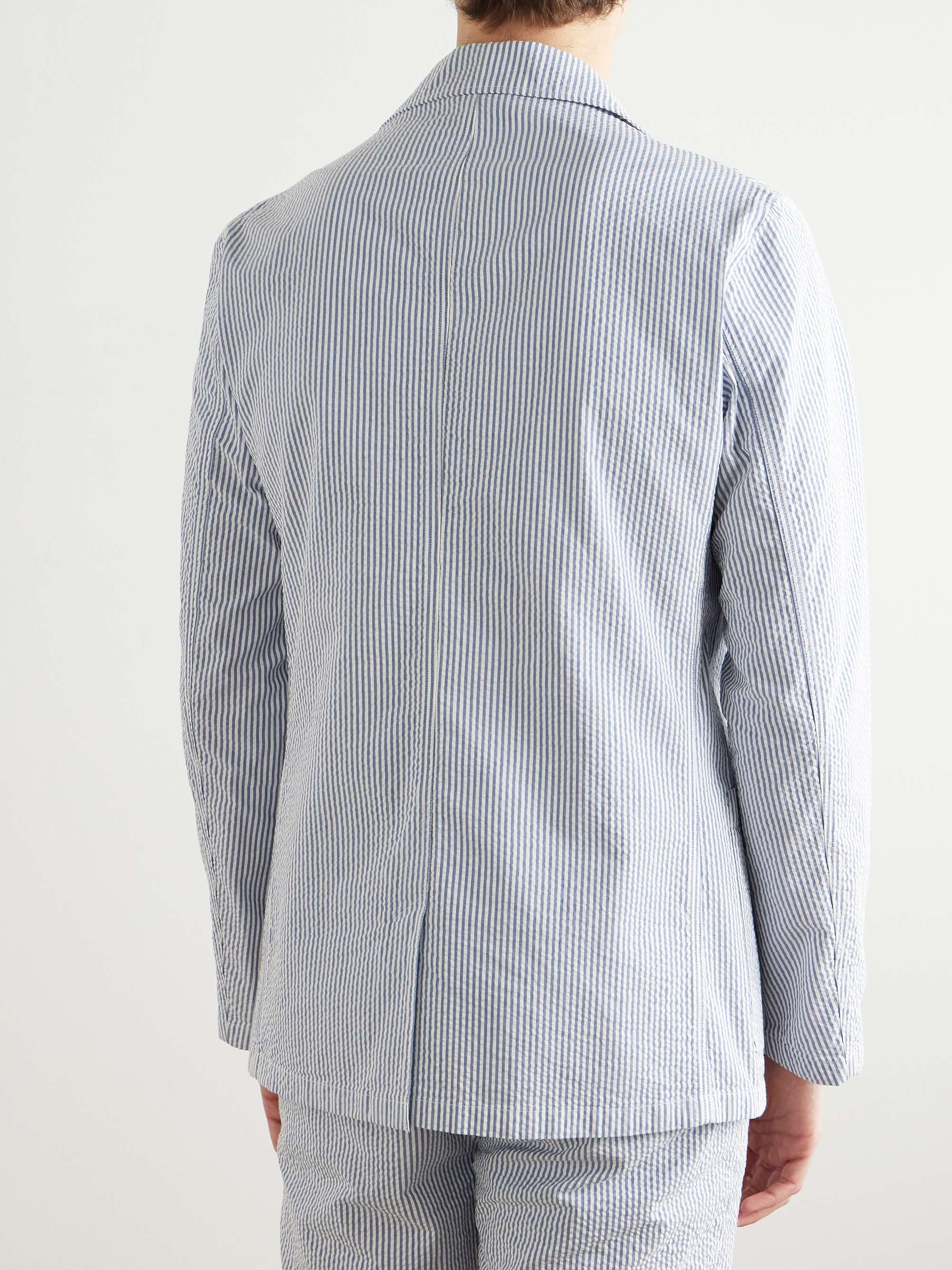 Jobby Unstructured Striped Cotton-Seersucker Blazer view