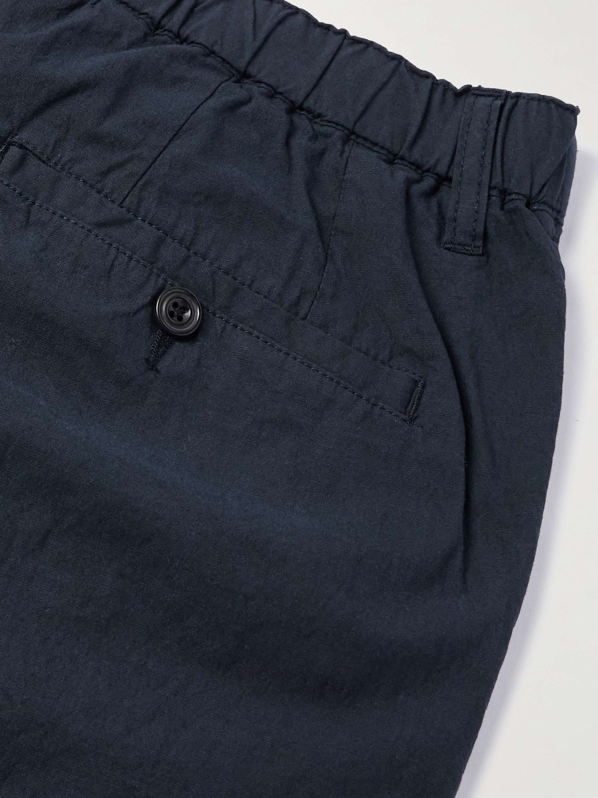 Tanker Straight-Leg Pleated Stretch-Cotton Drawstring Trousers view