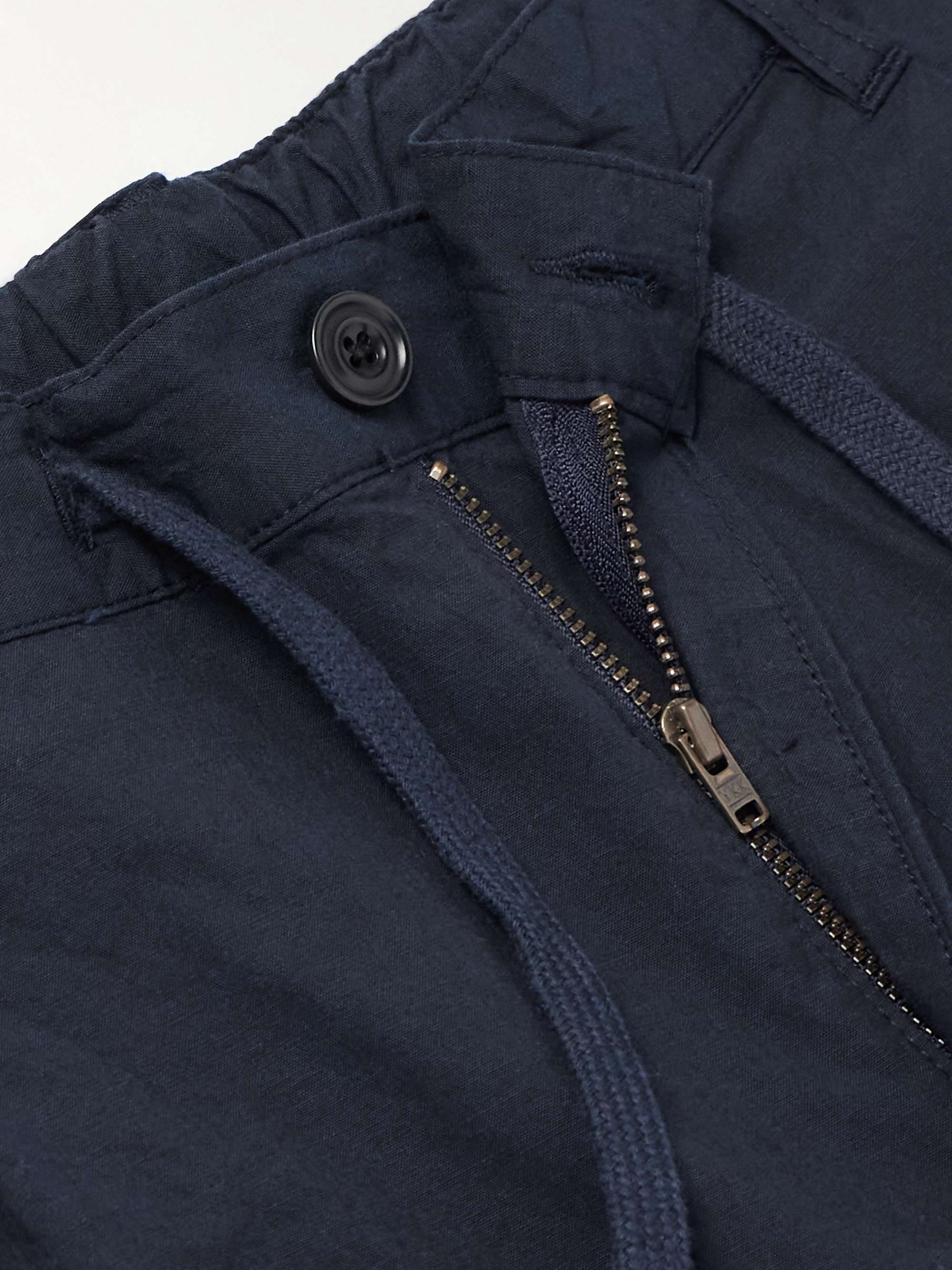 Tanker Straight-Leg Pleated Stretch-Cotton Drawstring Trousers view