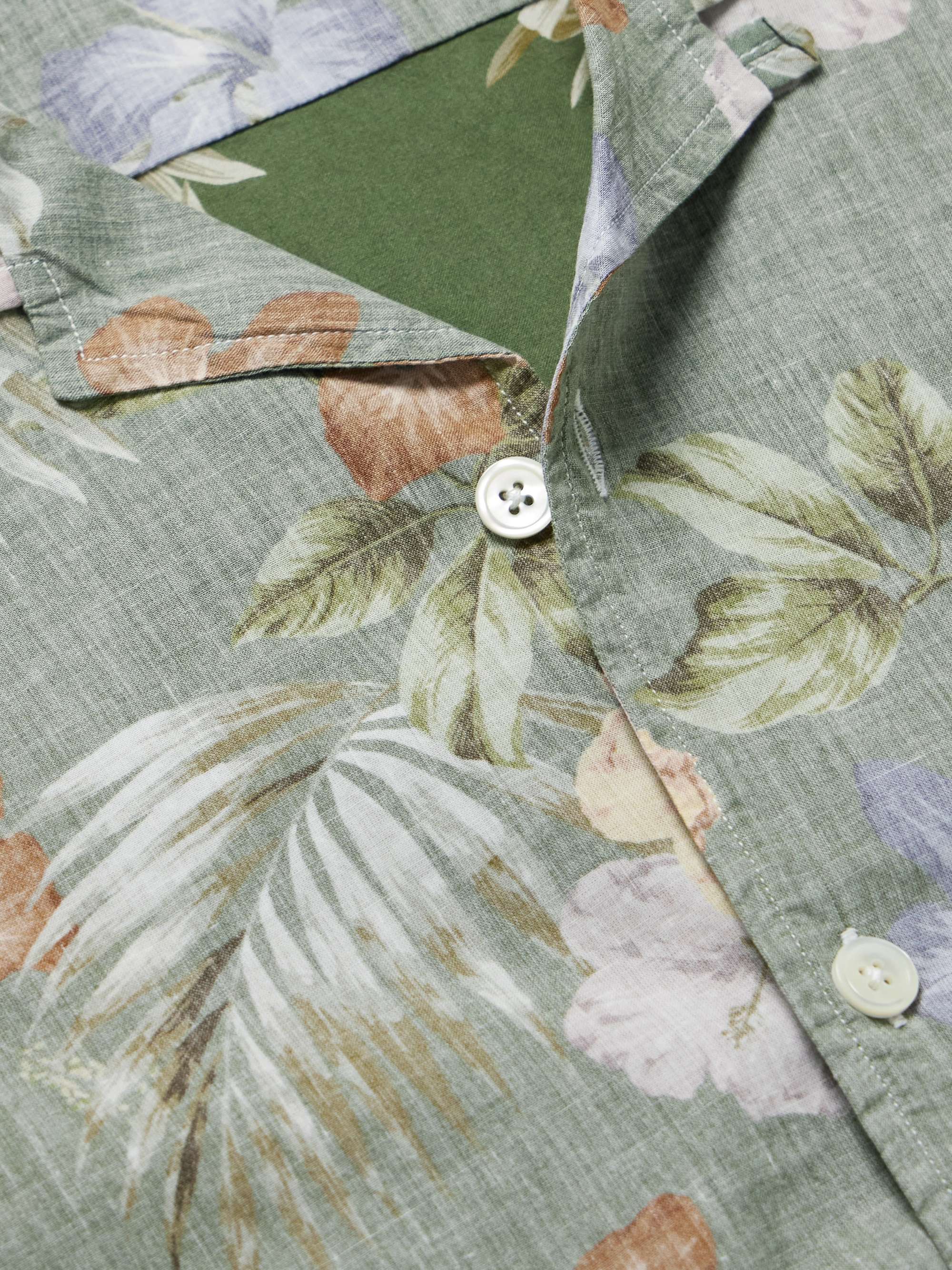 Convertible-Collar Printed Cotton-Voile Shirt view