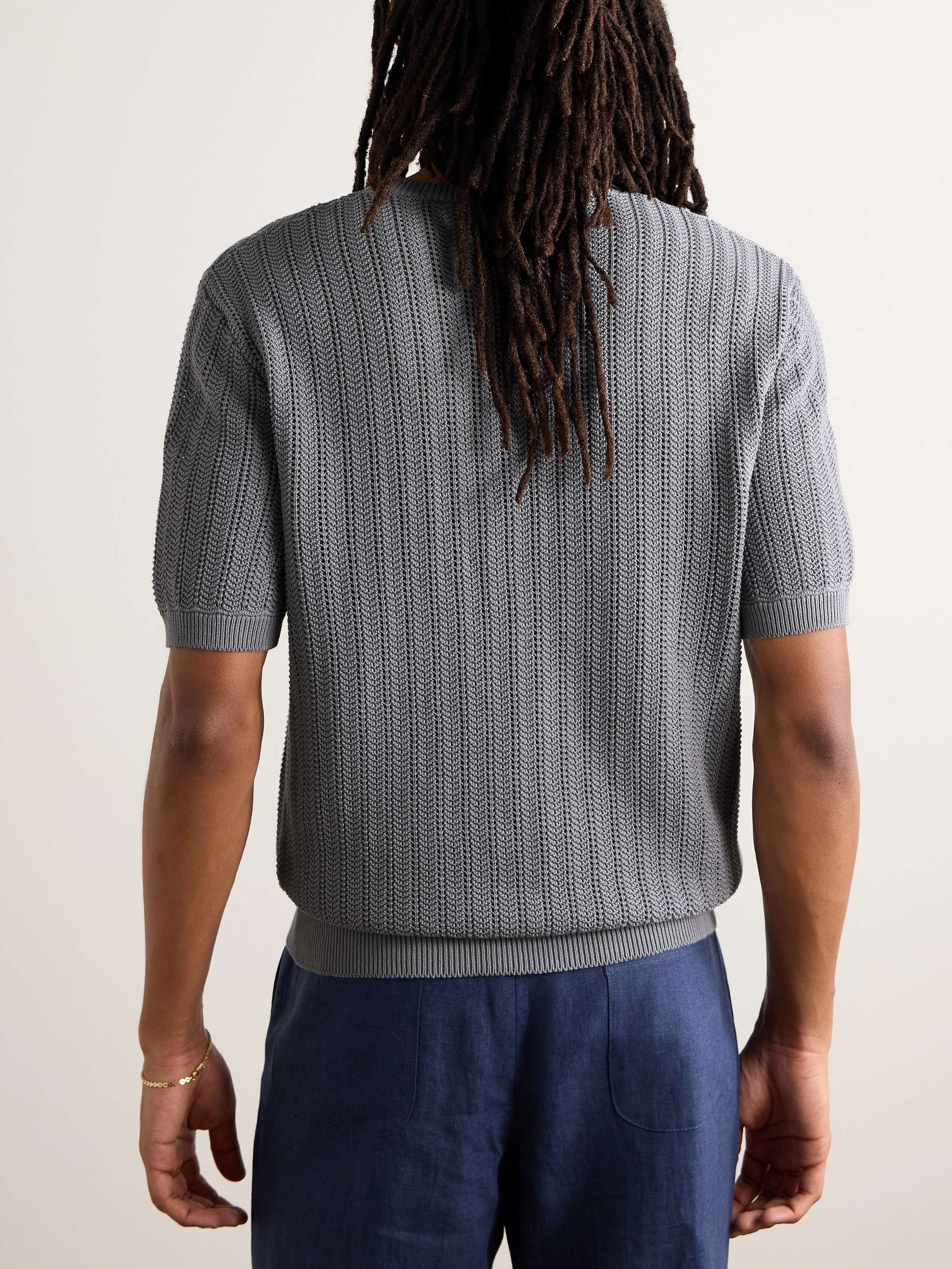 Pointelle-Knit Organic Cotton T-Shirt view