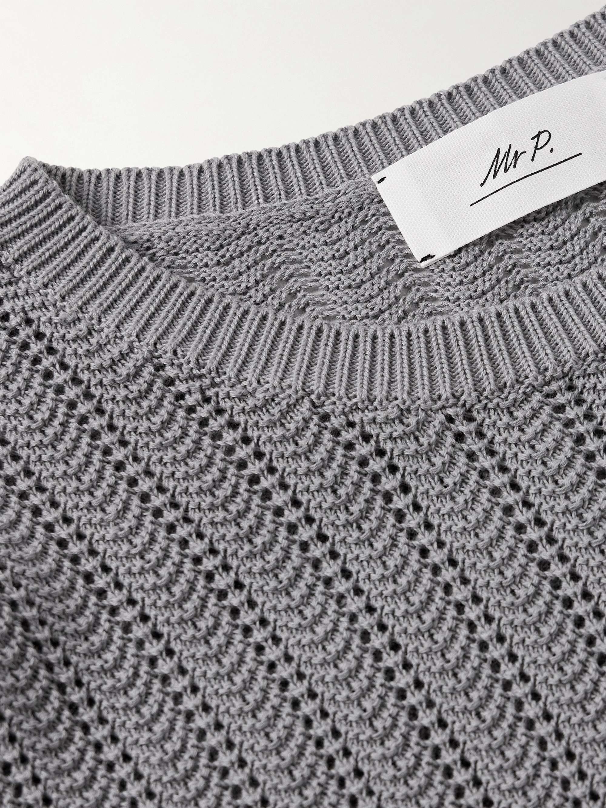 Pointelle-Knit Organic Cotton T-Shirt view