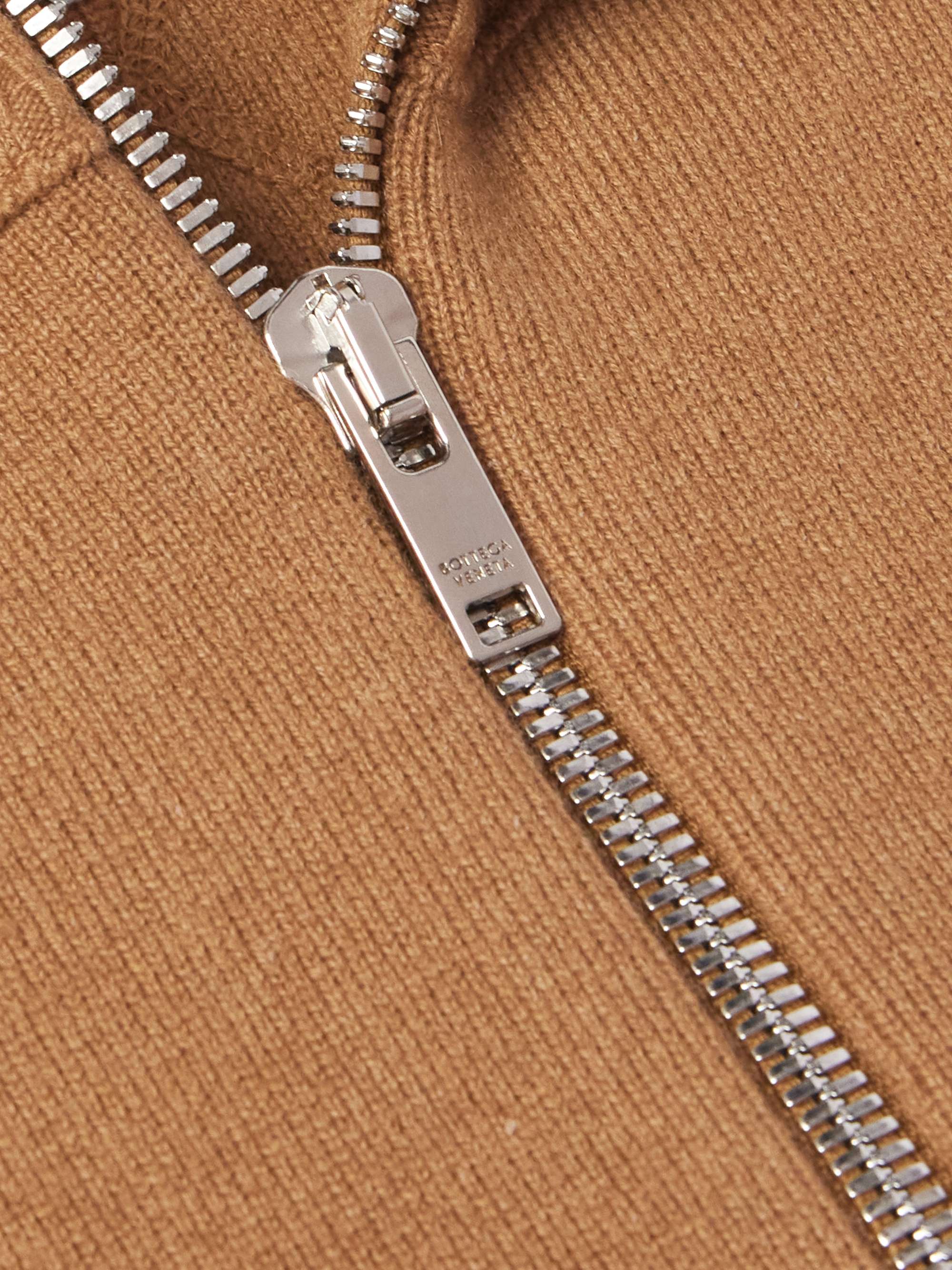 Ribbed Cashmere-Blend Half-Zip Sweater view