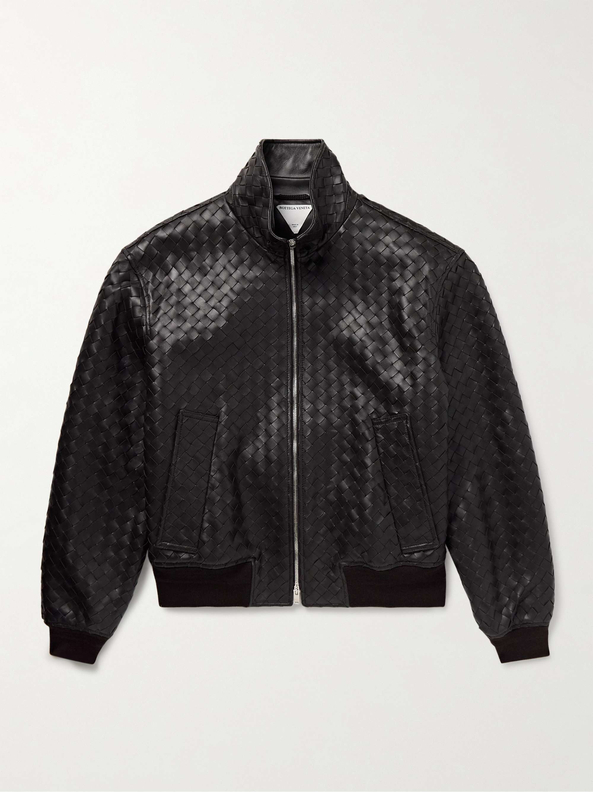 Intrecciato Leather Blouson Jacket view