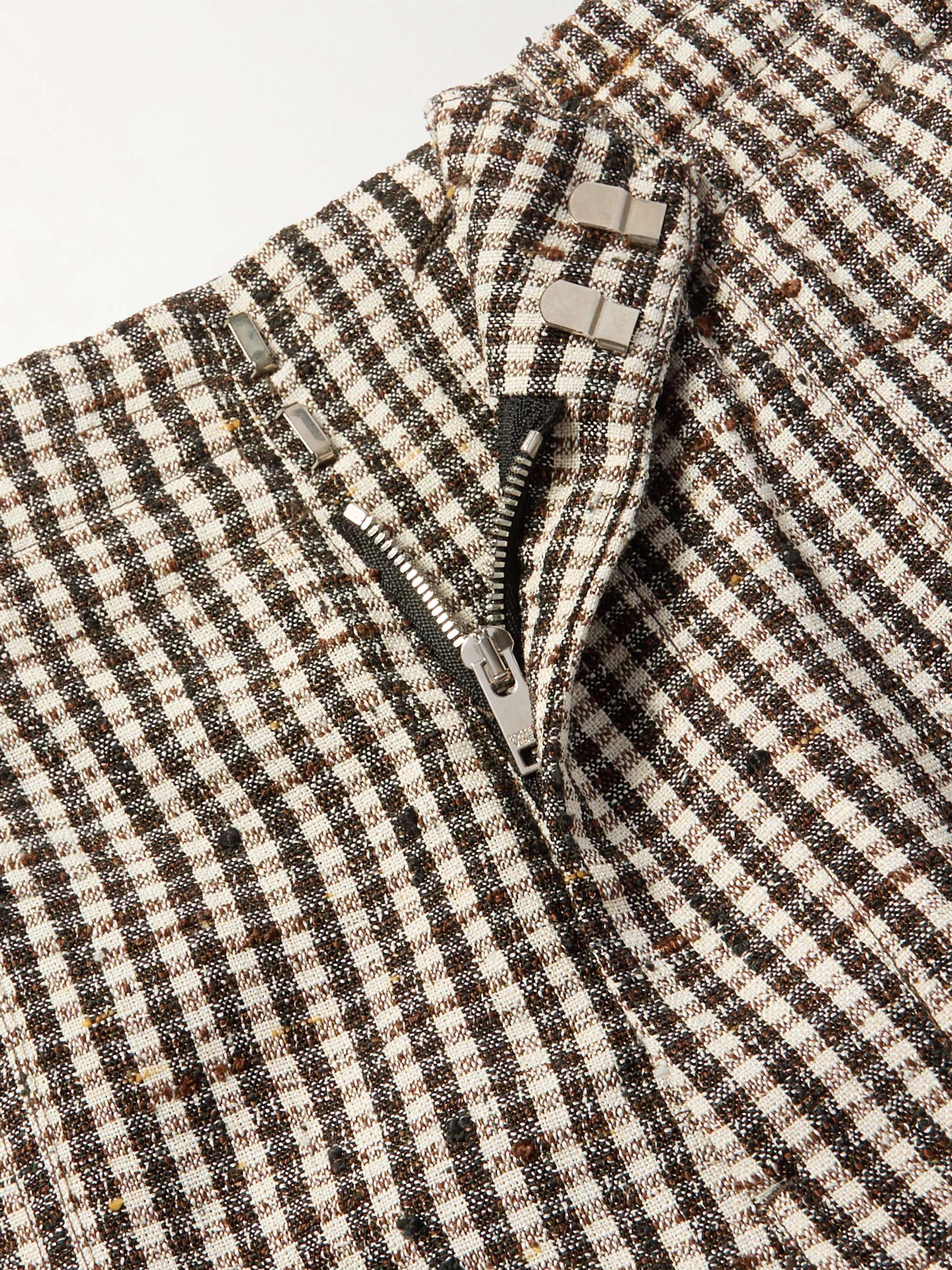 Straight-Leg Checked Woven Shorts view