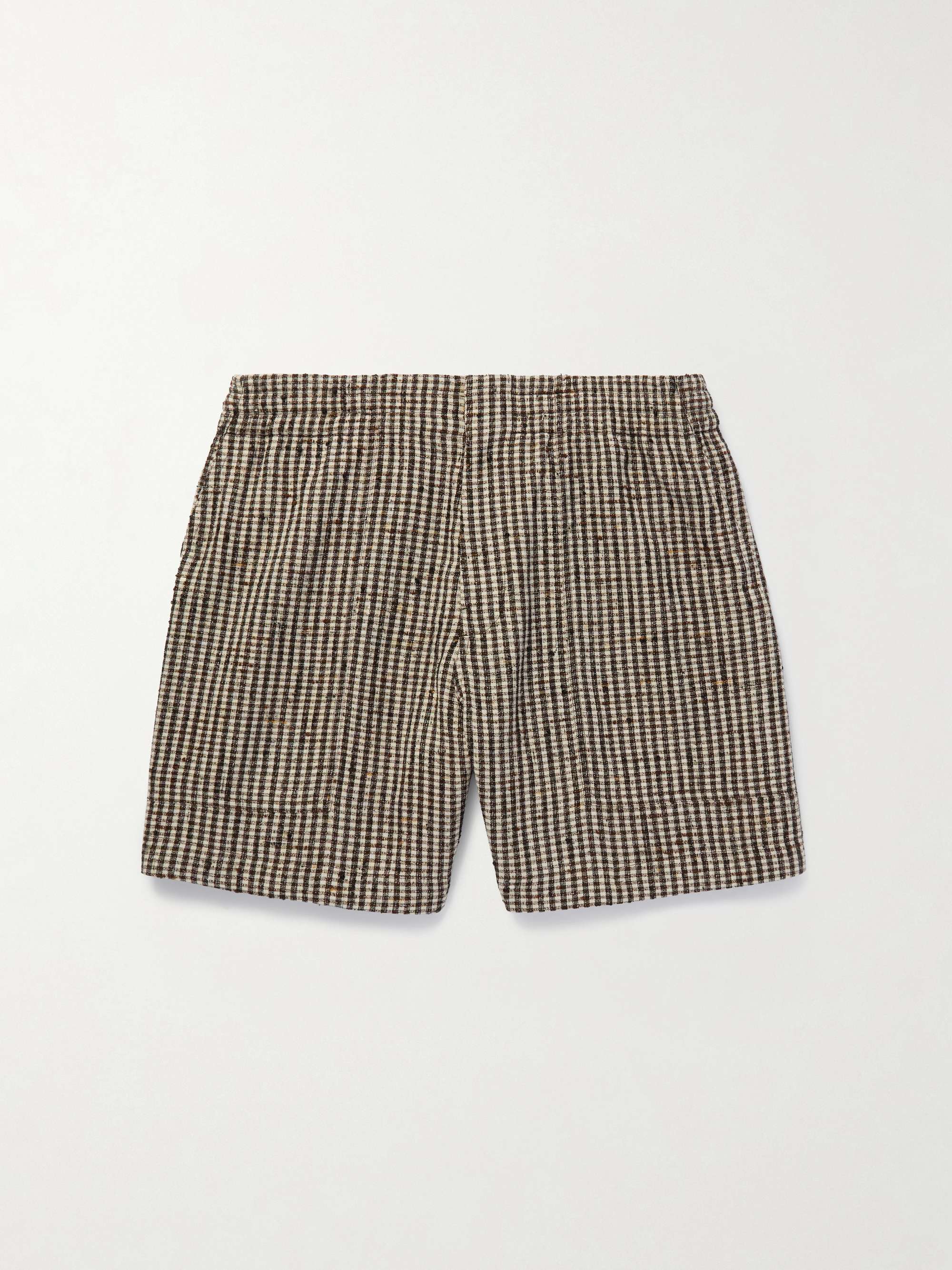 Straight-Leg Checked Woven Shorts view