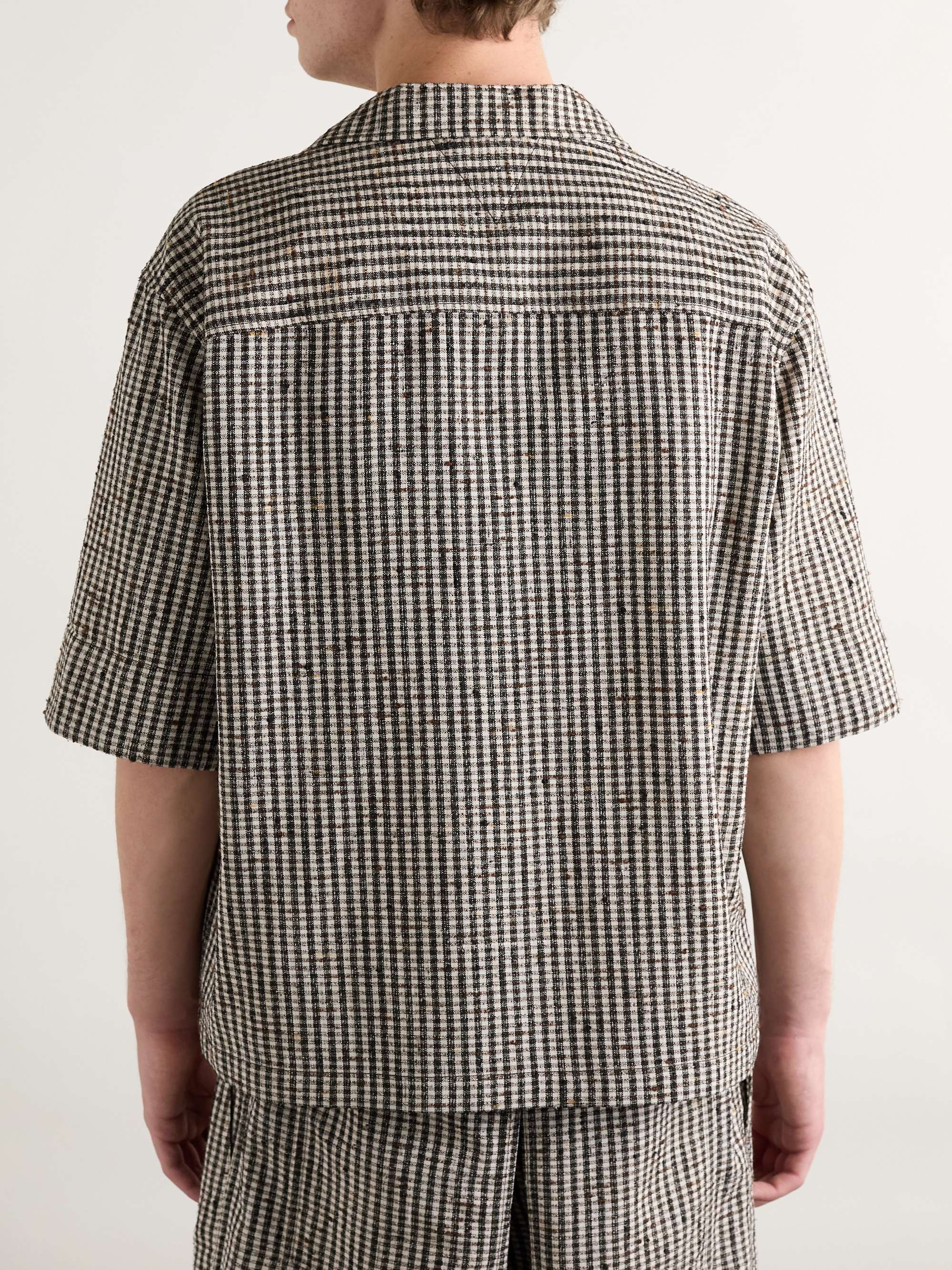 Camp-Collar Checked Woven Shirt view