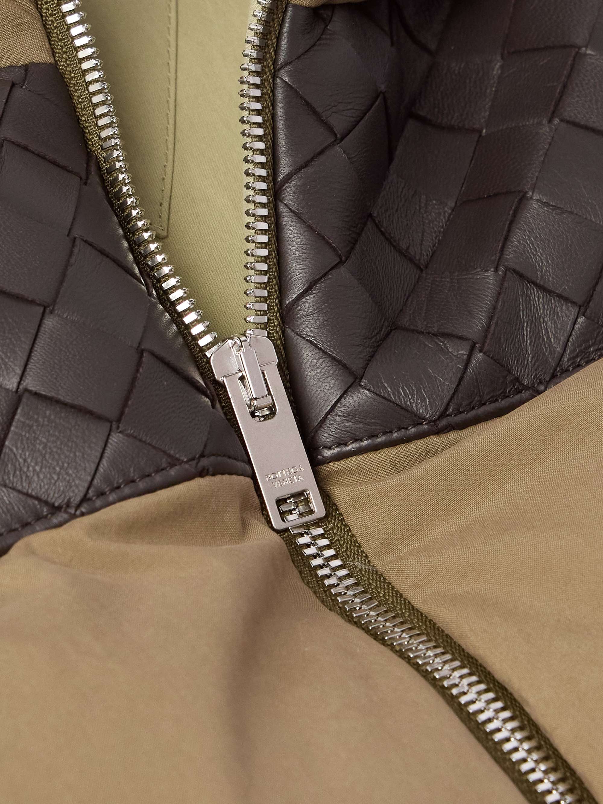 Intrecciato Leather-Panelled Quilted Cotton Down Gilet view