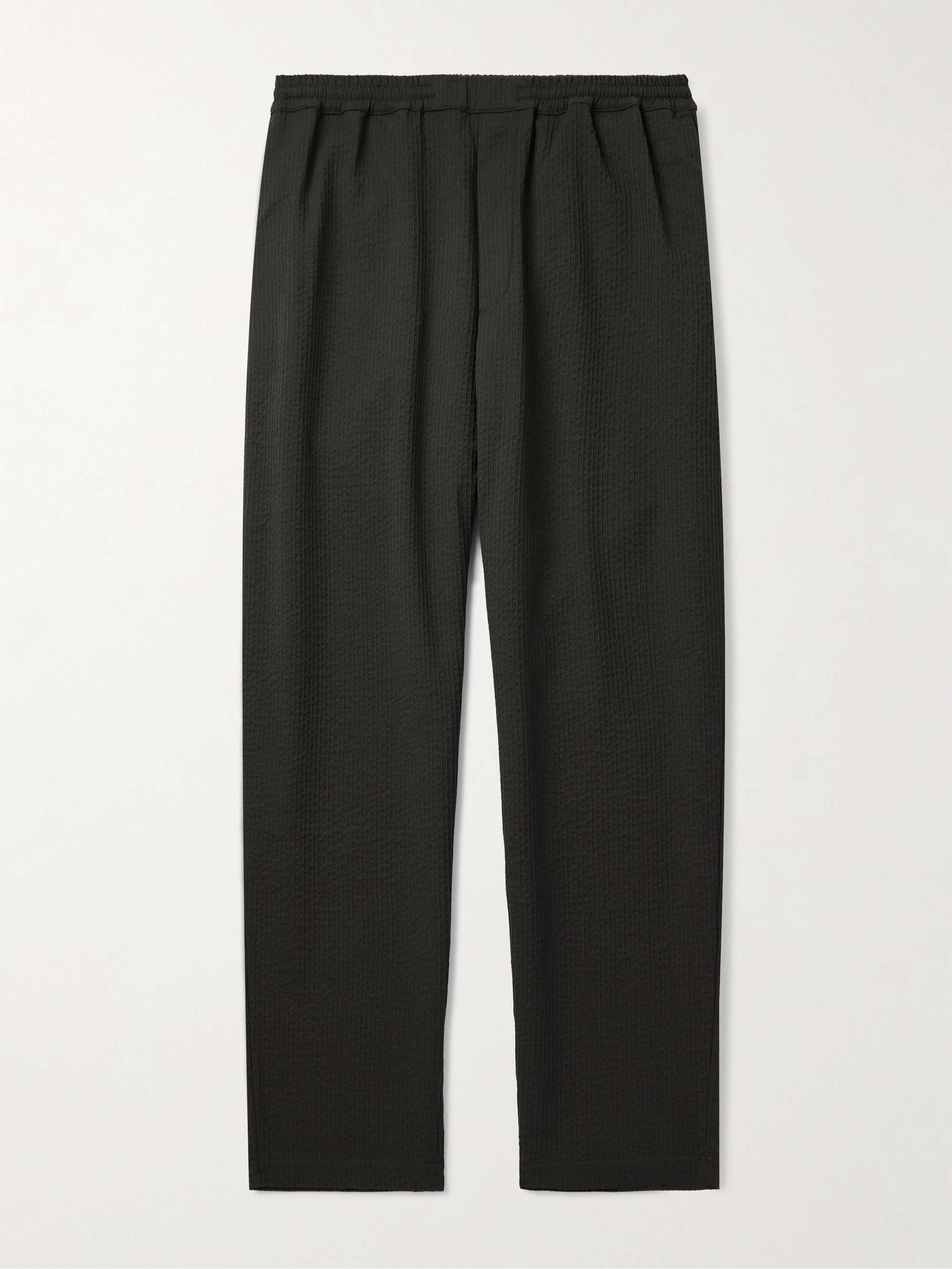 Banasa Tapered Wool-Seersucker Trousers view