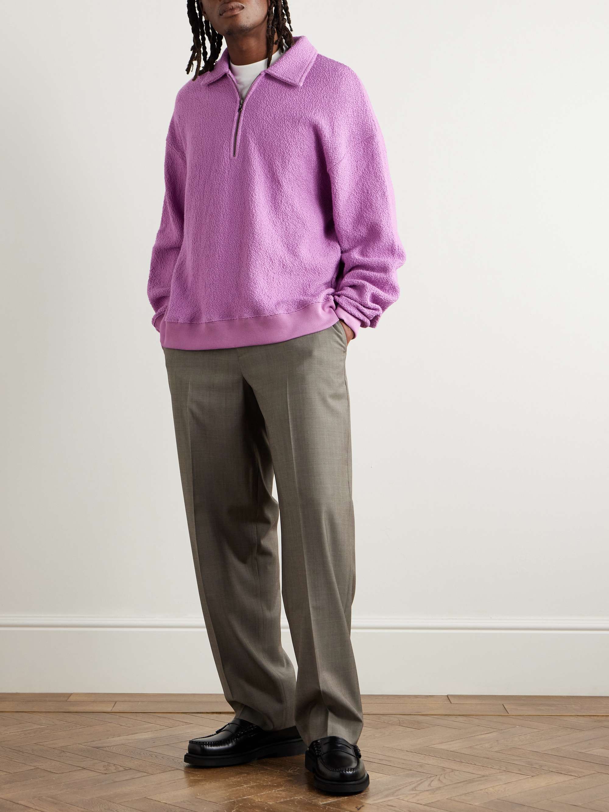 Madu Cotton-Bouclé Half-Zip Sweatshirt view