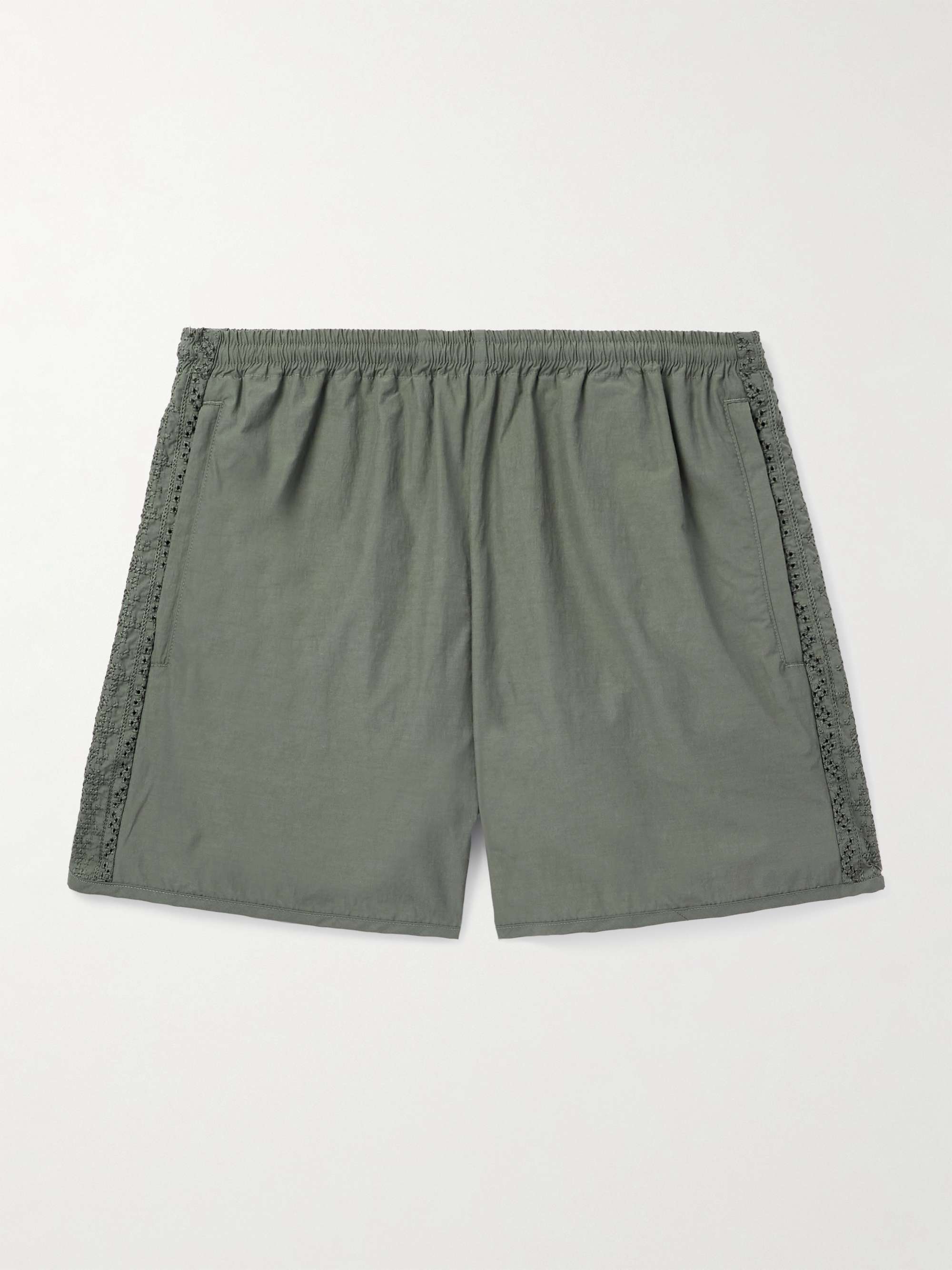 Bibile Straight-Leg Embroidered Recycled-Shell Shorts view
