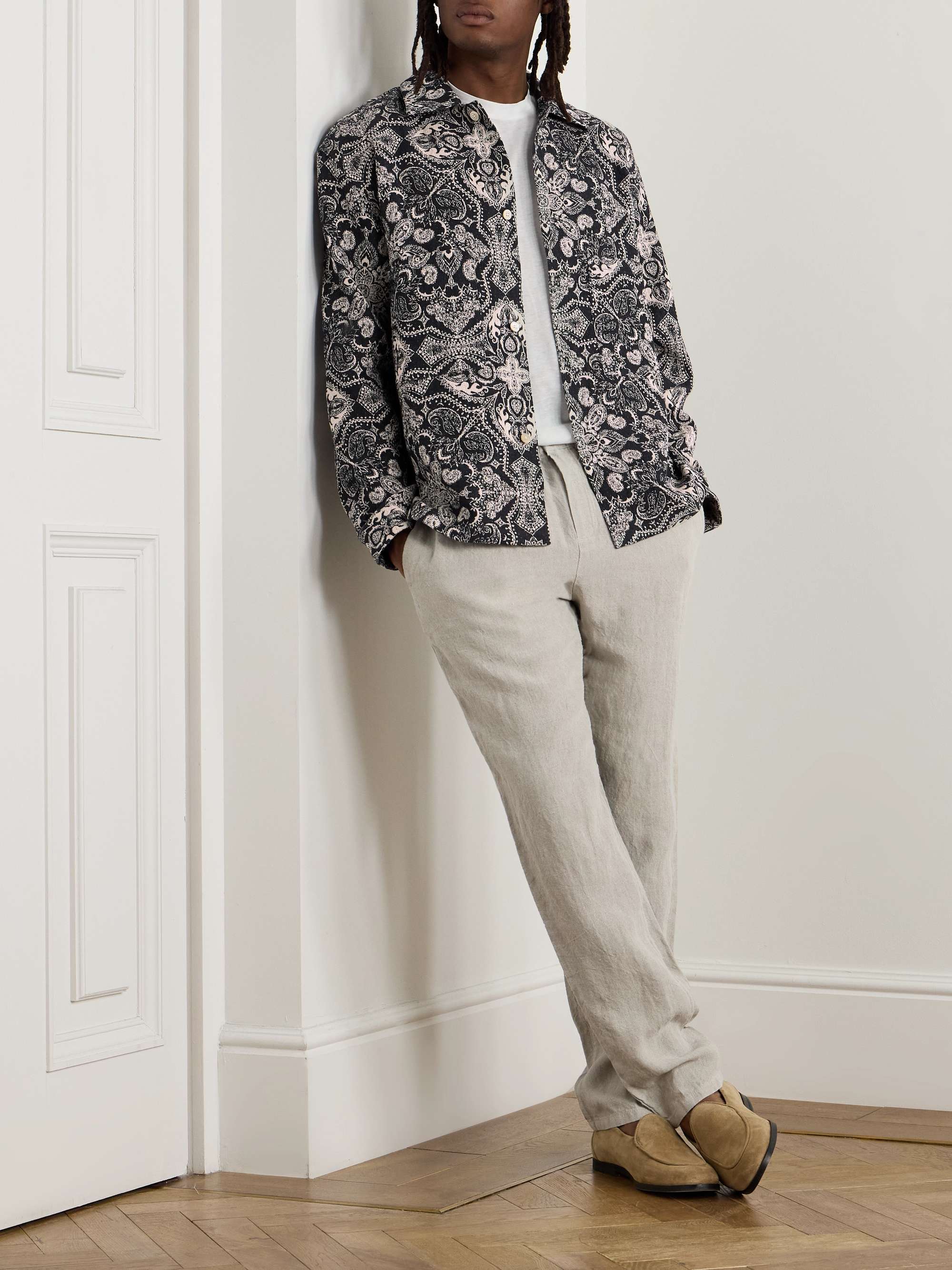 Sayan Jacquard-Knit Cotton-Blend Overshirt view