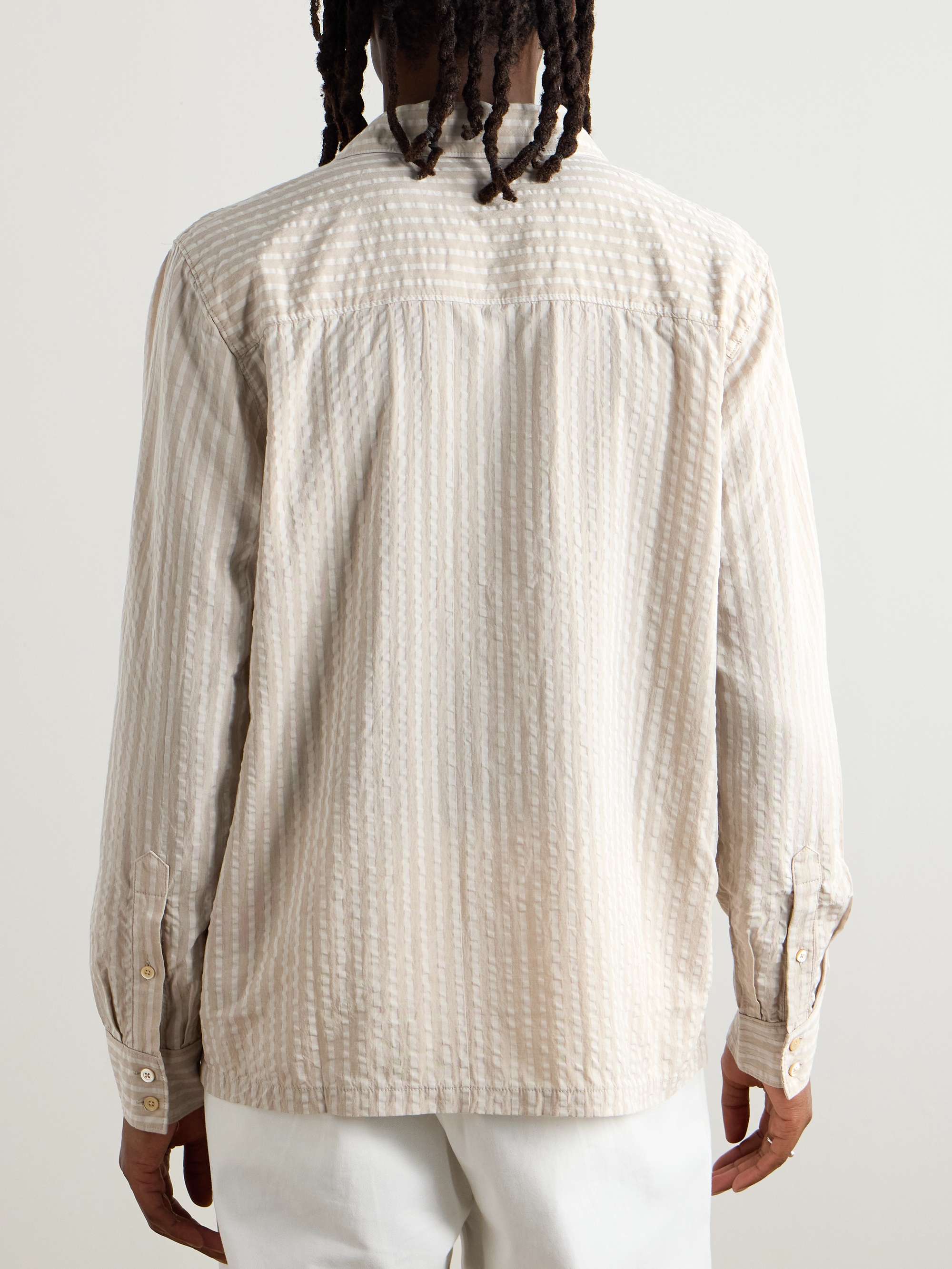 Scopello Convertible-Collar Striped TENCEL™ Lyocell Shirt view