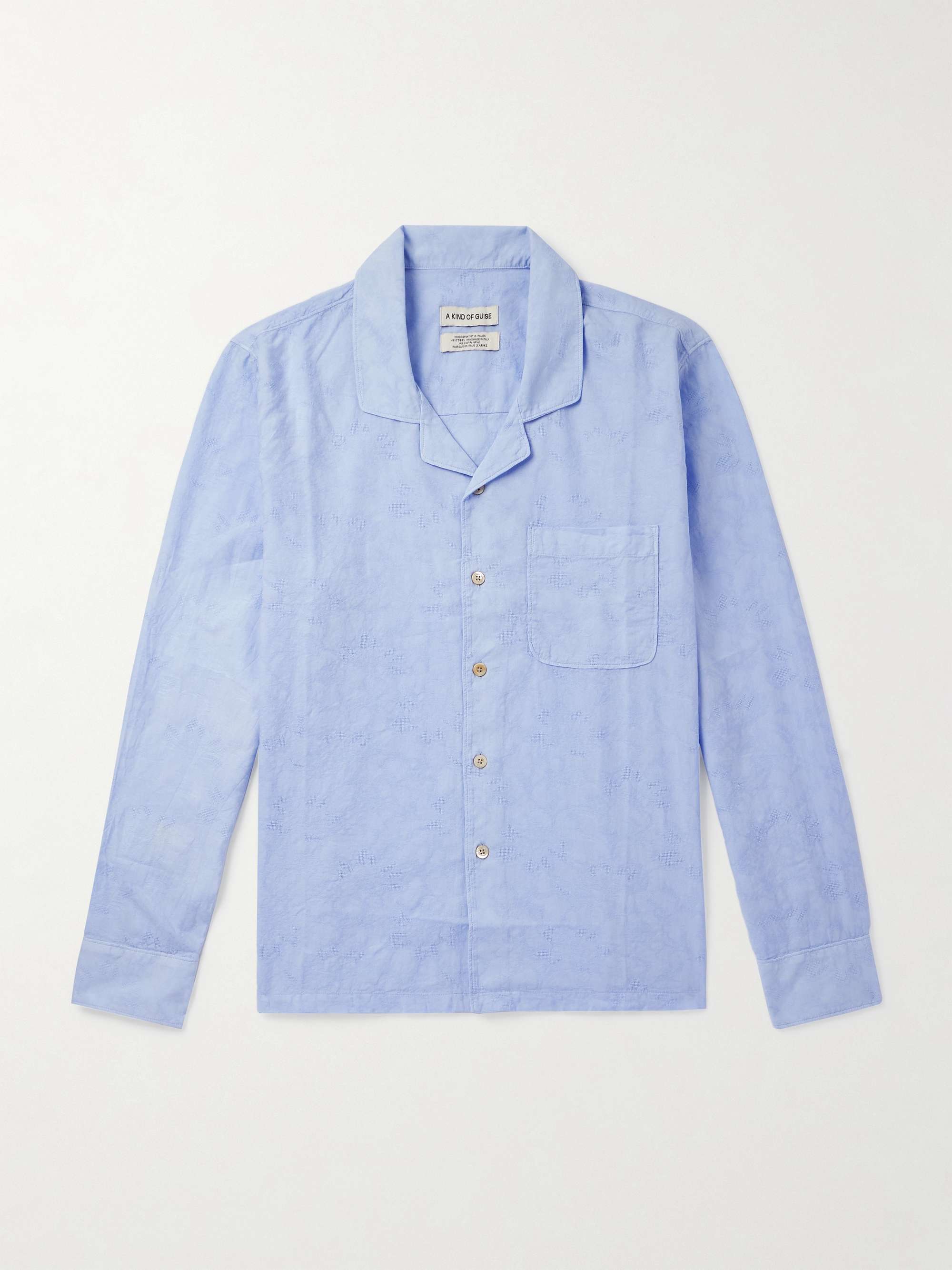 Camp-Collar Garment-Dyed Cotton Shirt view