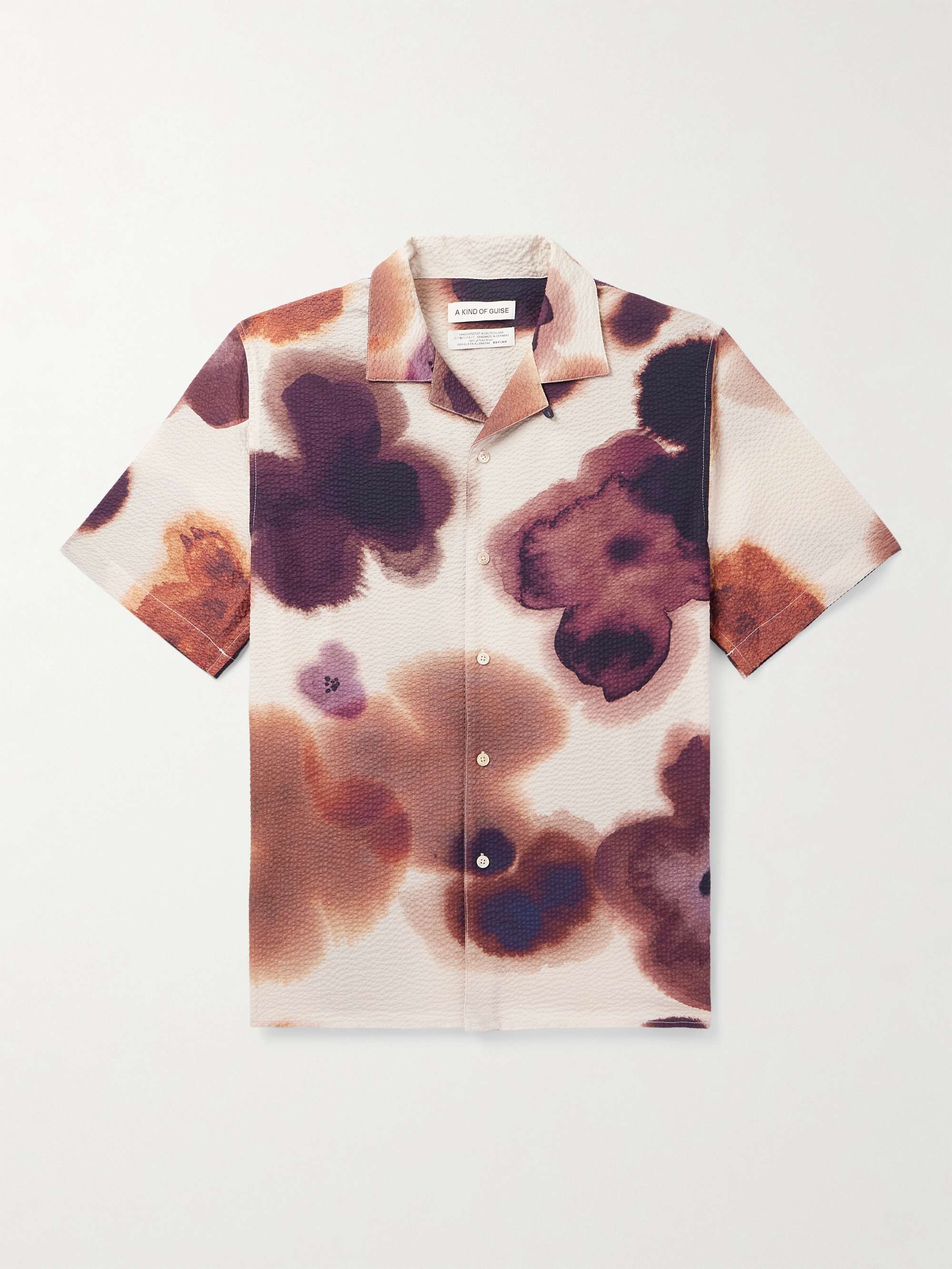 Gioia Convertible-Collar Printed Cotton-Seersucker Shirt view
