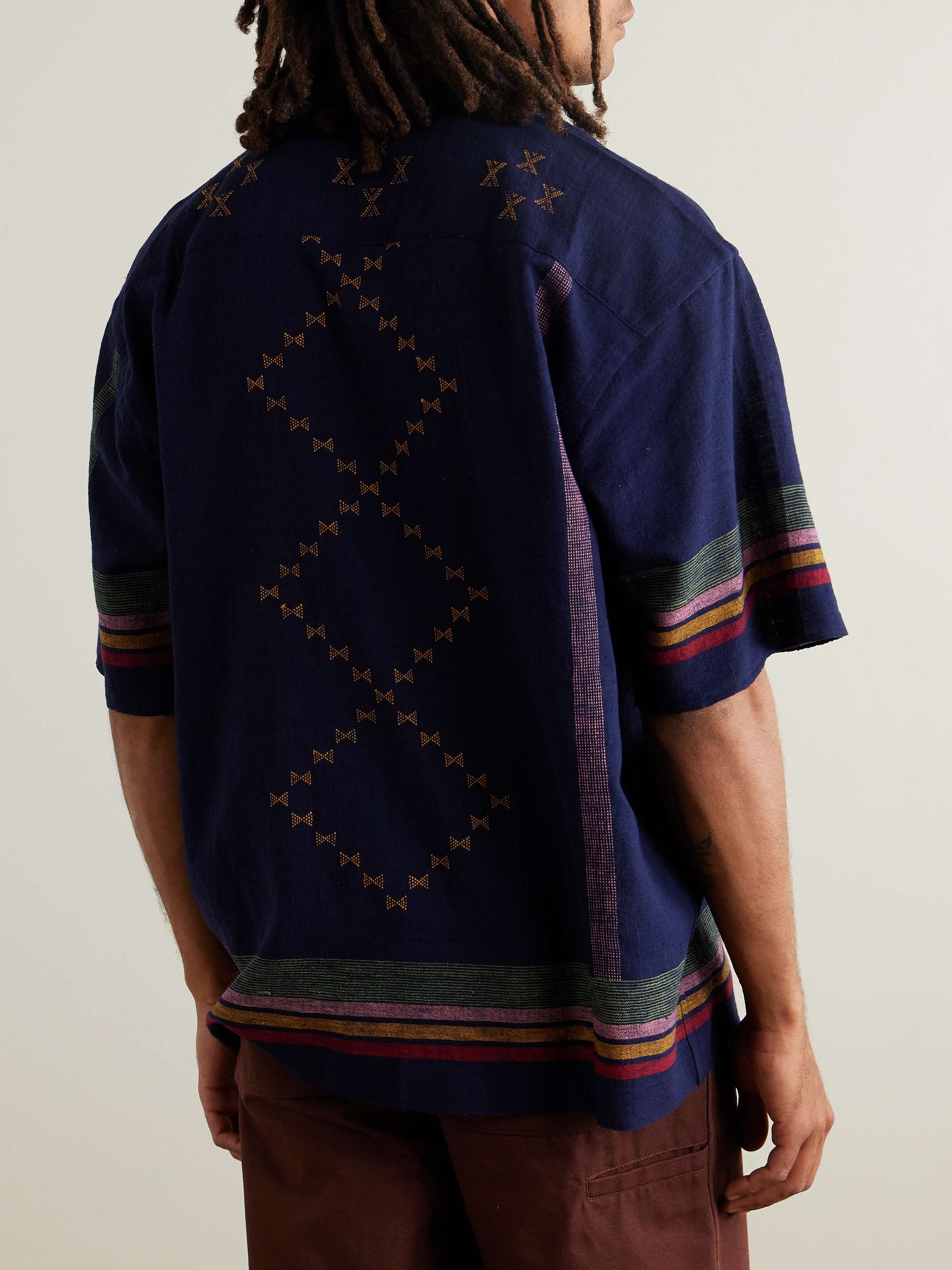 Rohit Convertible-Collar Cotton-Jacquard Shirt view