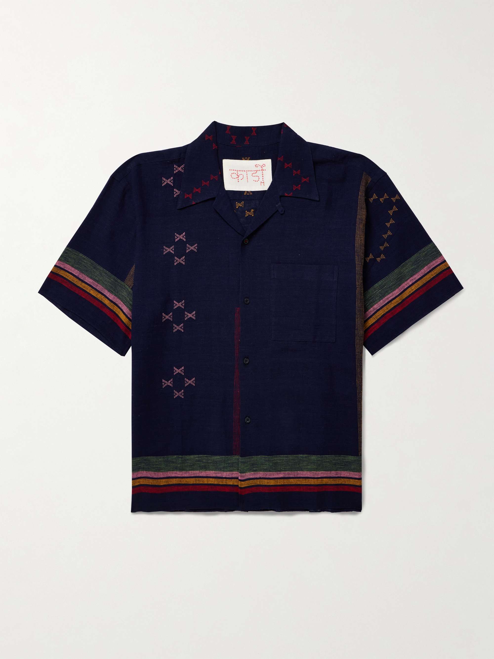 Rohit Convertible-Collar Cotton-Jacquard Shirt view