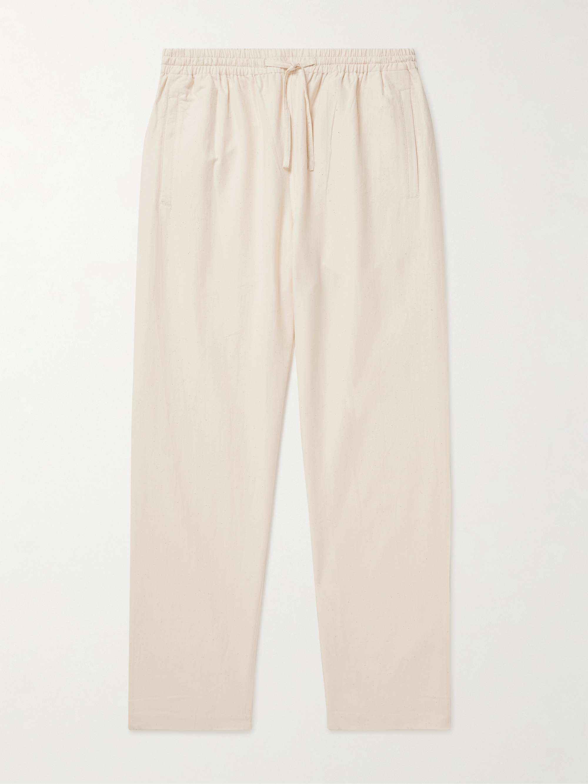 Roy Straight-Leg Cotton-Khadi Drawstring Trousers view
