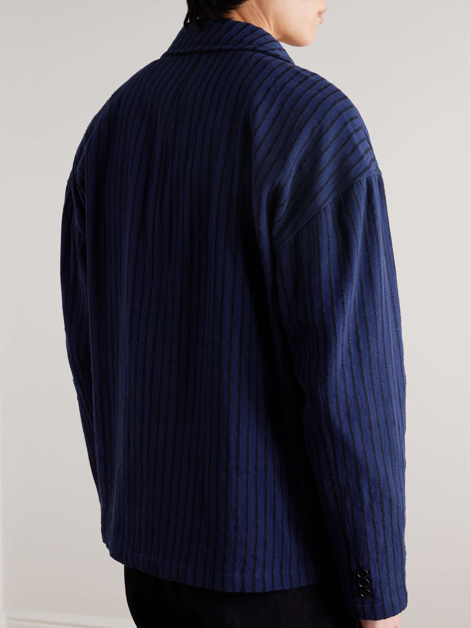 Hugh 2.0 Unstructured Striped Cotton Suit Jacket view
