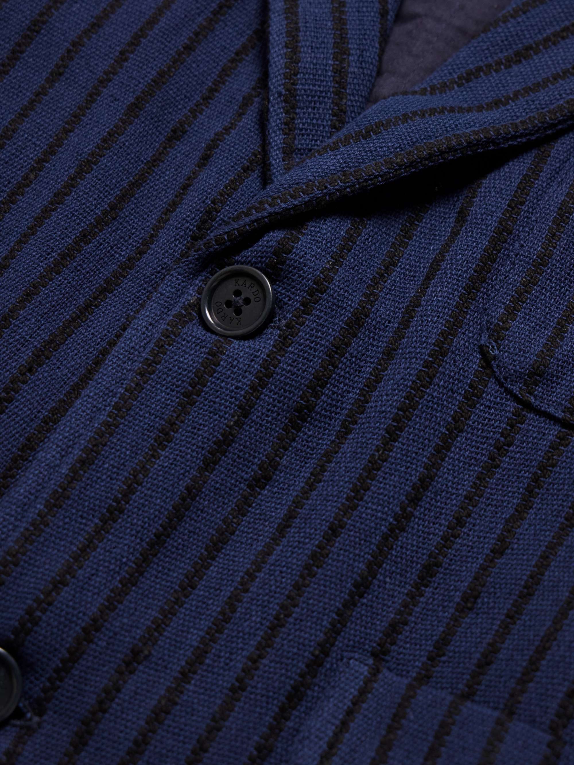 Hugh 2.0 Unstructured Striped Cotton Suit Jacket view