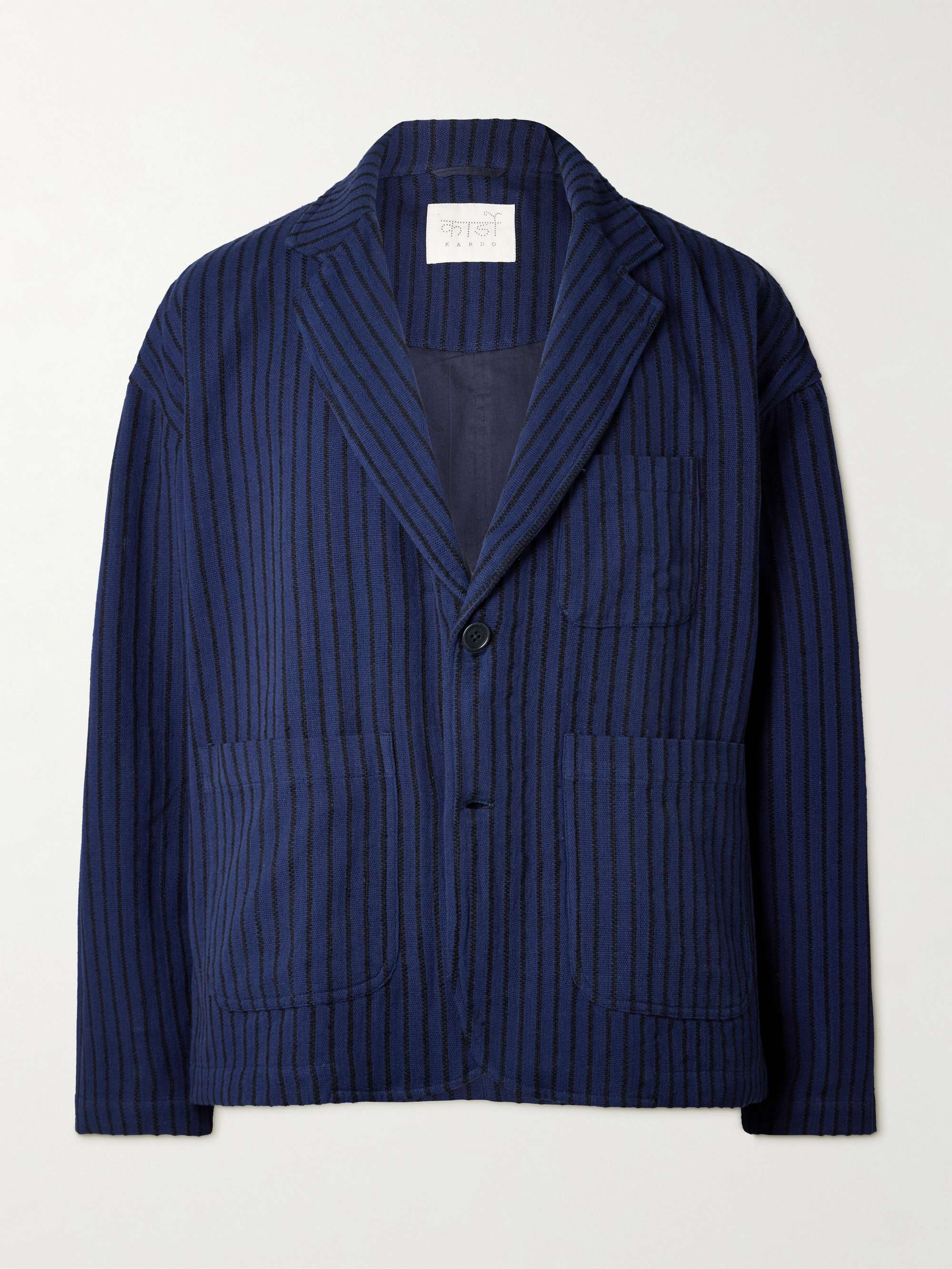 Hugh 2.0 Unstructured Striped Cotton Suit Jacket view