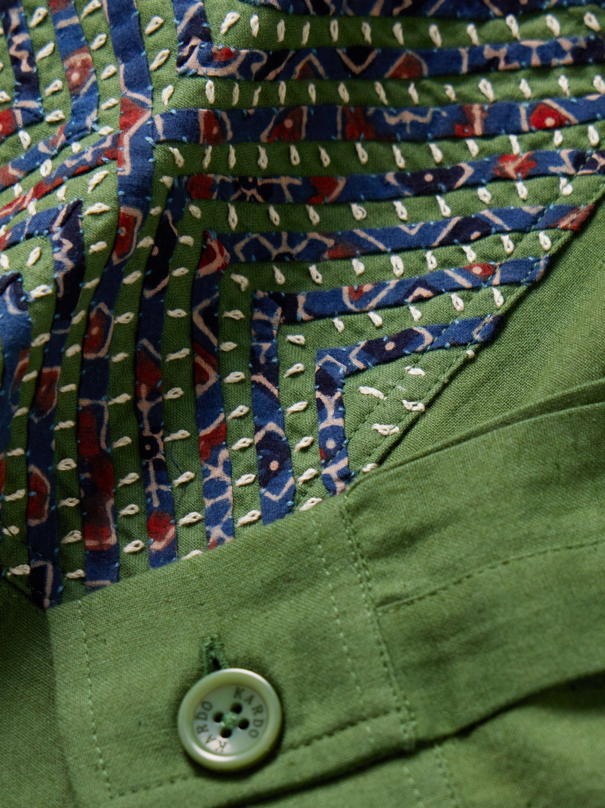 Bodhi Appliquéd Embroidered Cotton Overshirt view