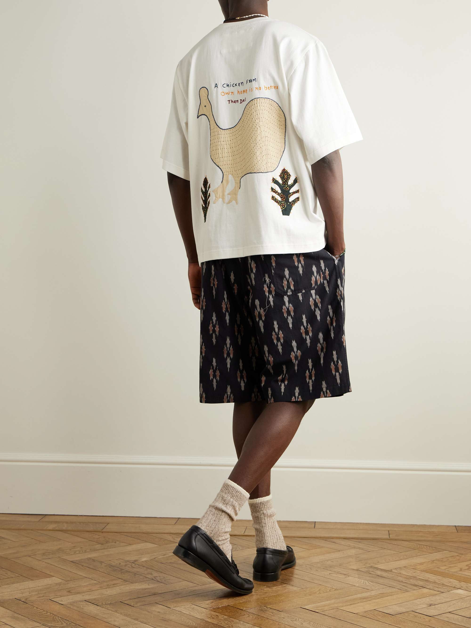 Appliquéd Embroidered Cotton-Jersey T-Shirt view
