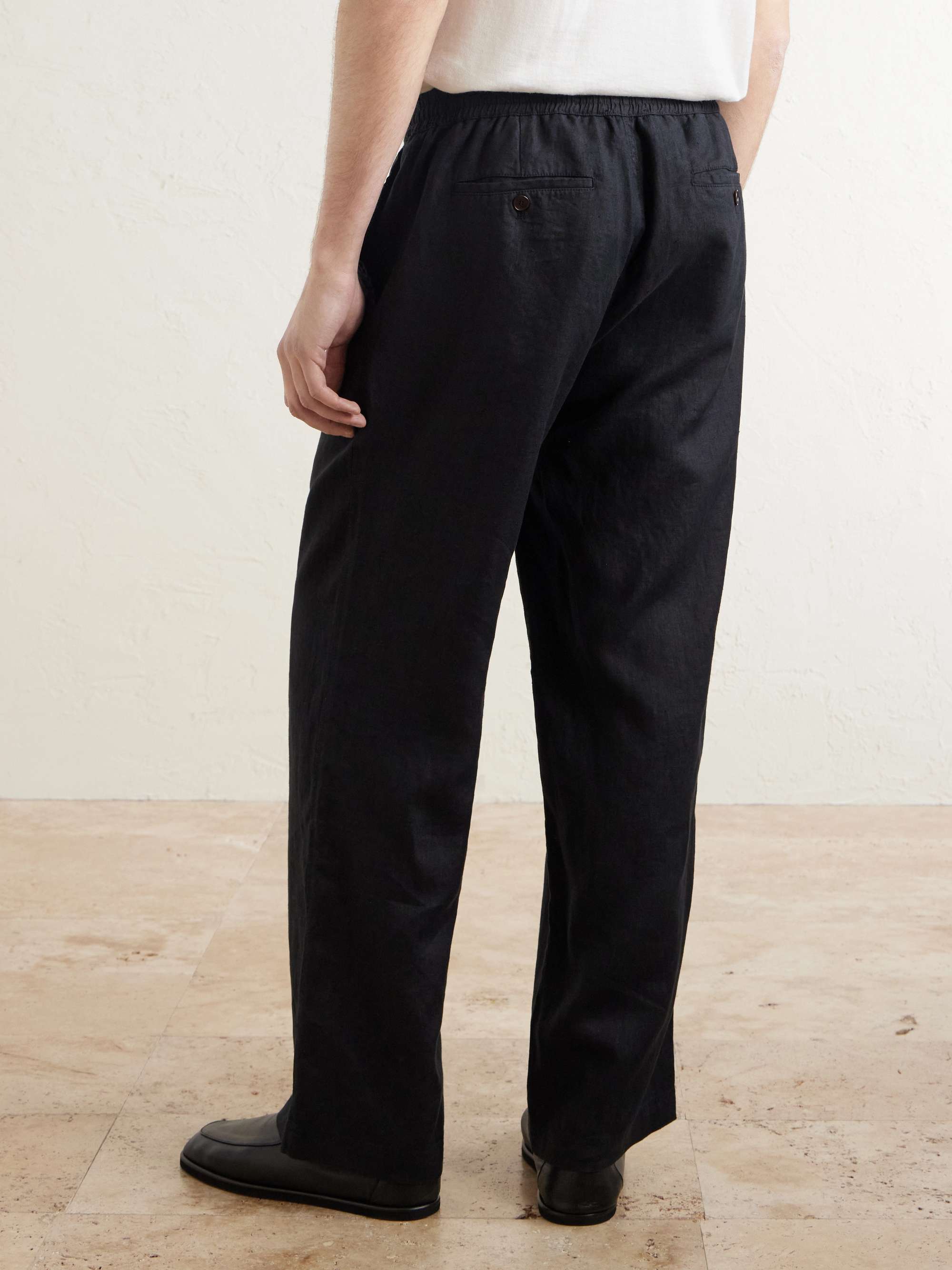 Arthur Wide-Leg Linen Drawstring Trousers view
