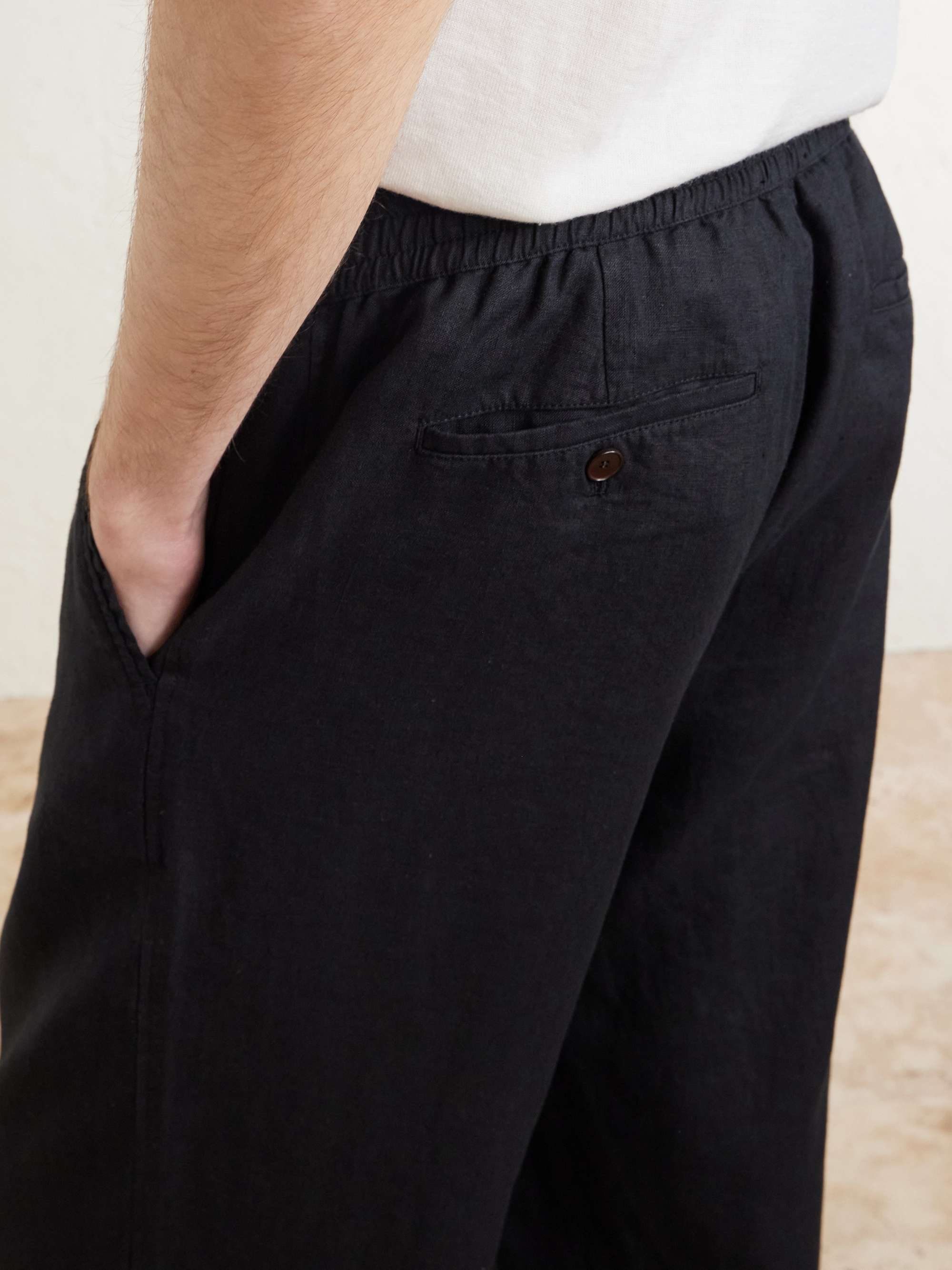 Arthur Wide-Leg Linen Drawstring Trousers view